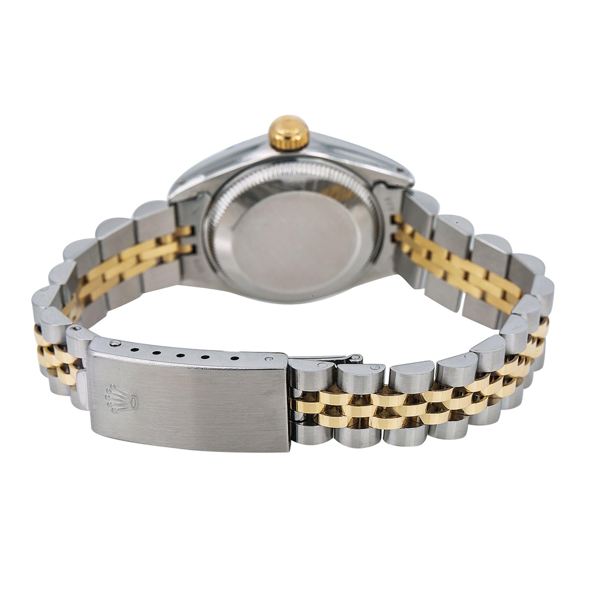 Rolex Datejust Diamond Watch  6917 26mm Blue Diamond Dial With Two Tone Jubilee Bracelet