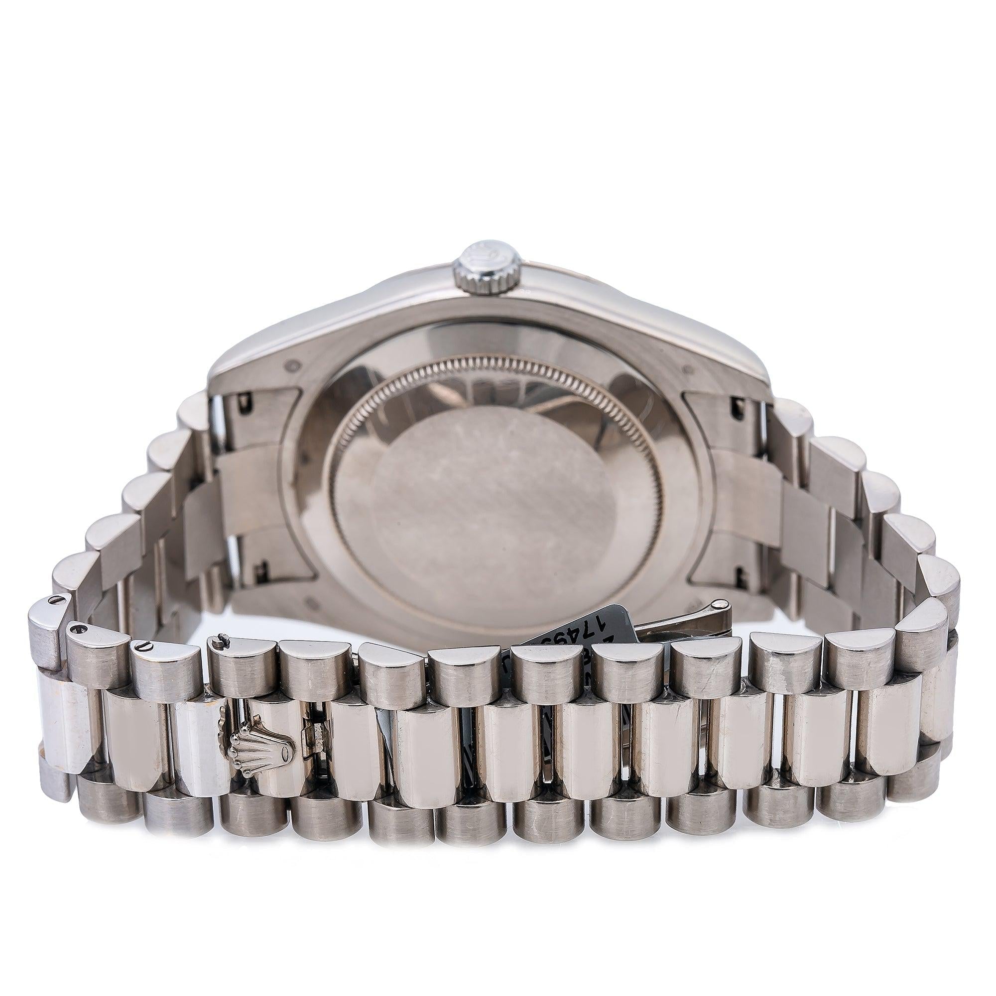 Rolex Day-Date II 218239 41MM Black FACTORY Diamond Dial With White Gold President Bracelet