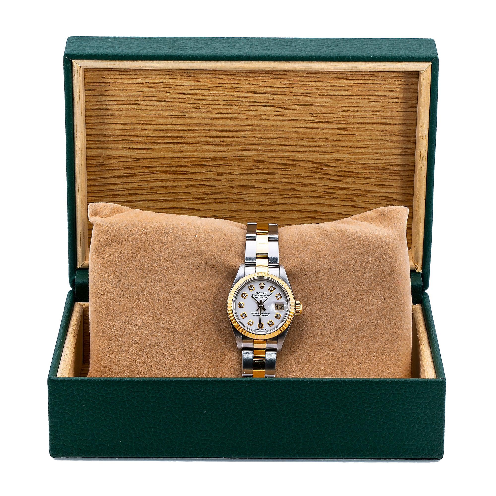 Rolex DateJust  26MM White Diamond Dial With Two Tone Oyster Bracelet