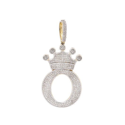 14K Yellow Gold Letter "O" Women's Pendant with Diamonds
