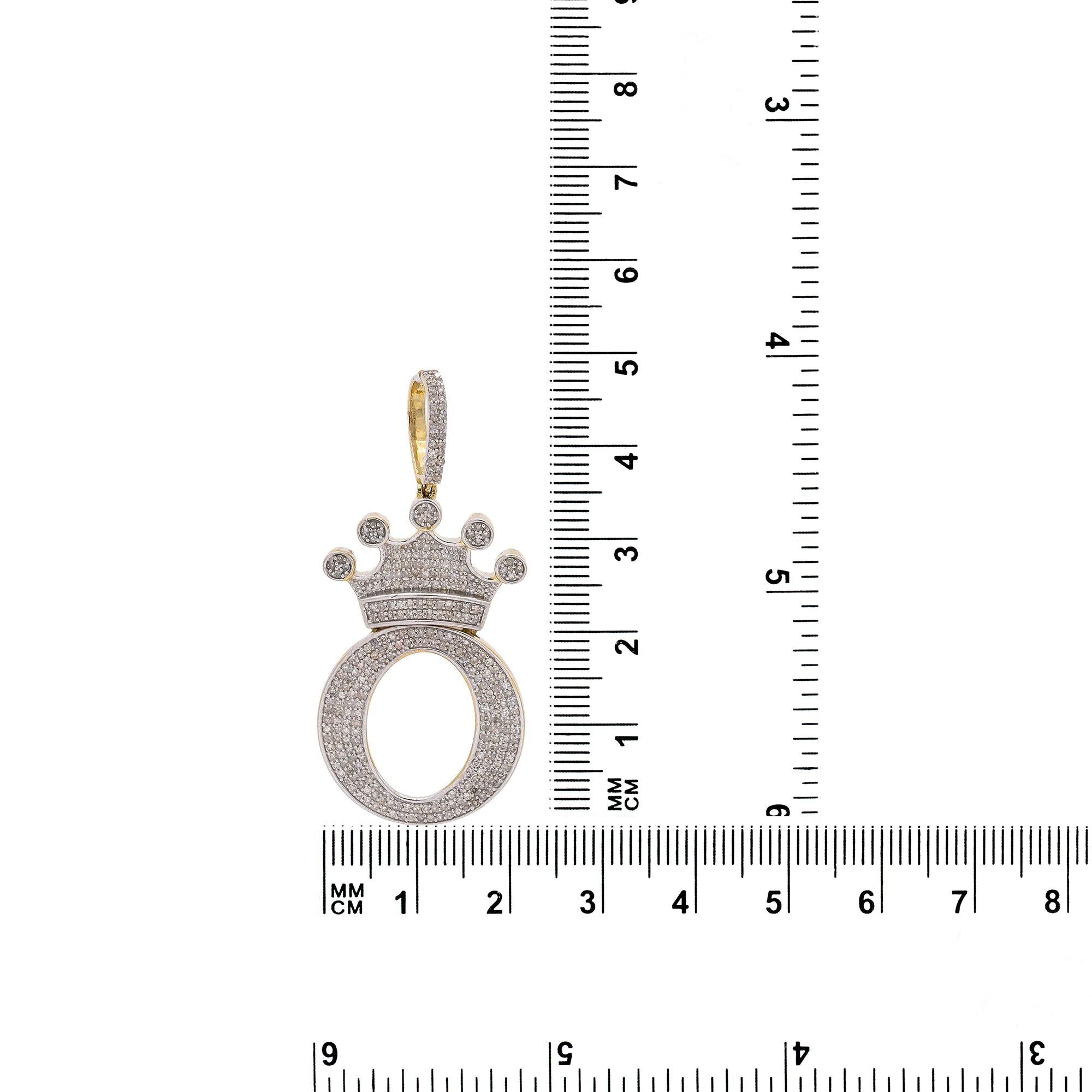 14K Yellow Gold Letter "O" Women's Pendant with Diamonds