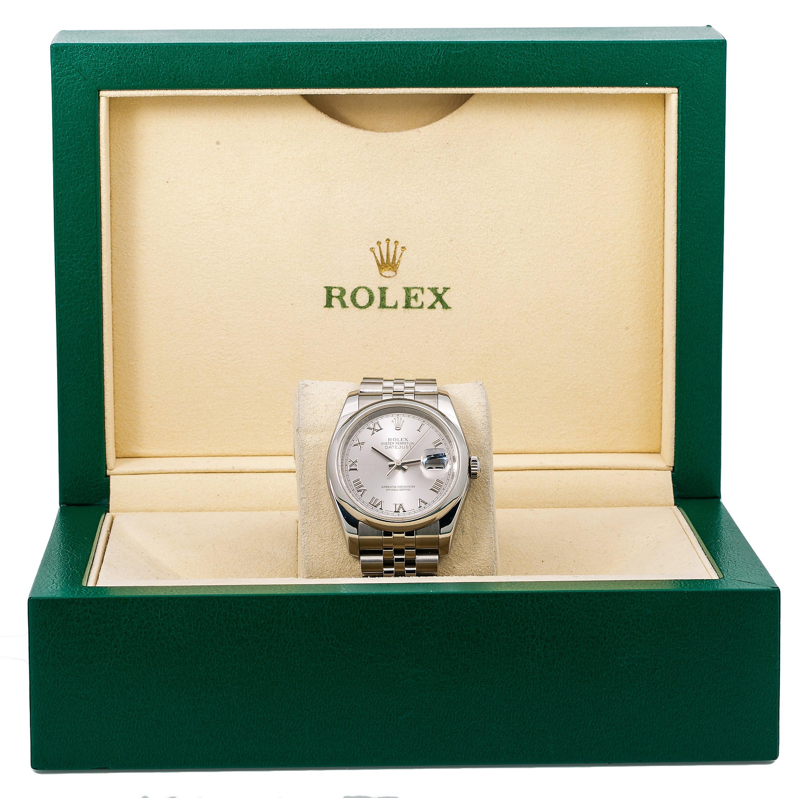 Rolex Datejust 116200 36MM Silver Dial With Stainless Steel Jubilee Bracelet