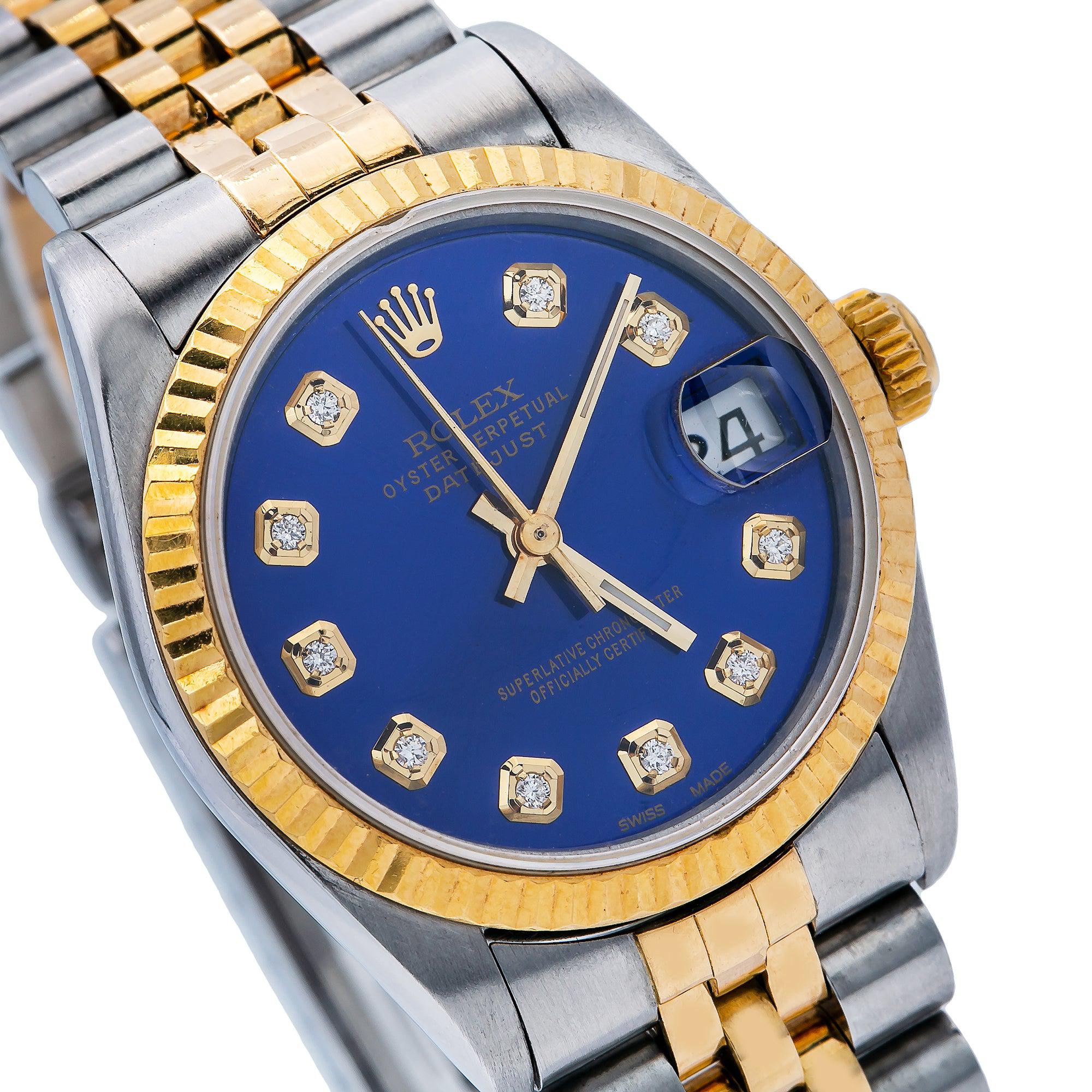 Rolex Lady-Datejust 68273 31MM Blue Diamond Dial With Two Tone Jubilee Bracelet