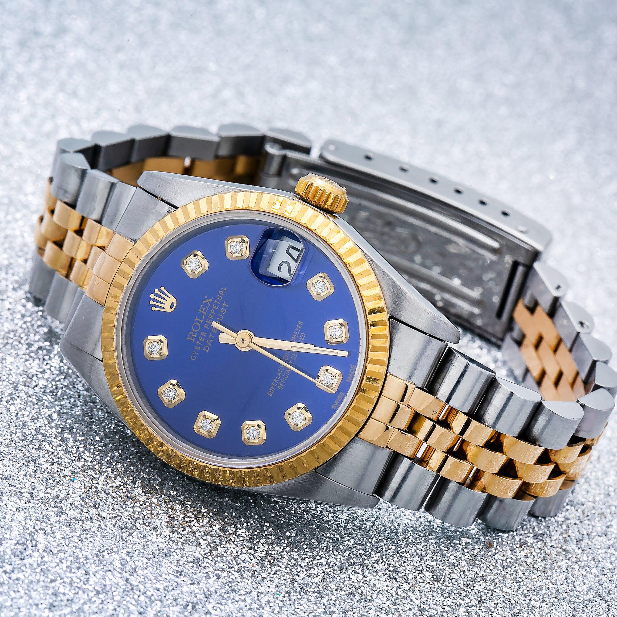 Rolex Lady-Datejust 68273 31MM Blue Diamond Dial With Two Tone Jubilee Bracelet