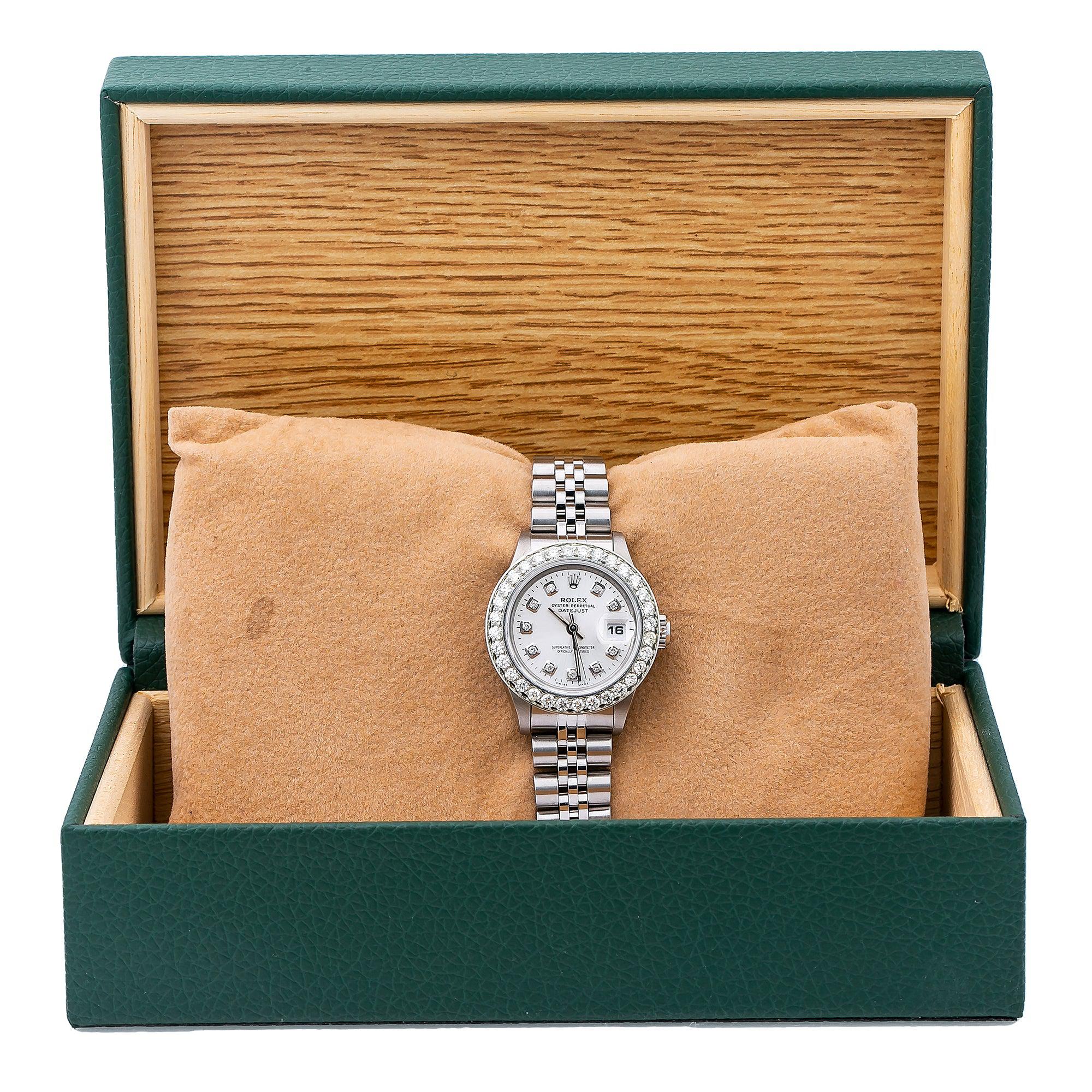 Rolex Lady-Datejust 69174 26MM Silver Diamond Dial With 0.90 CT Diamonds