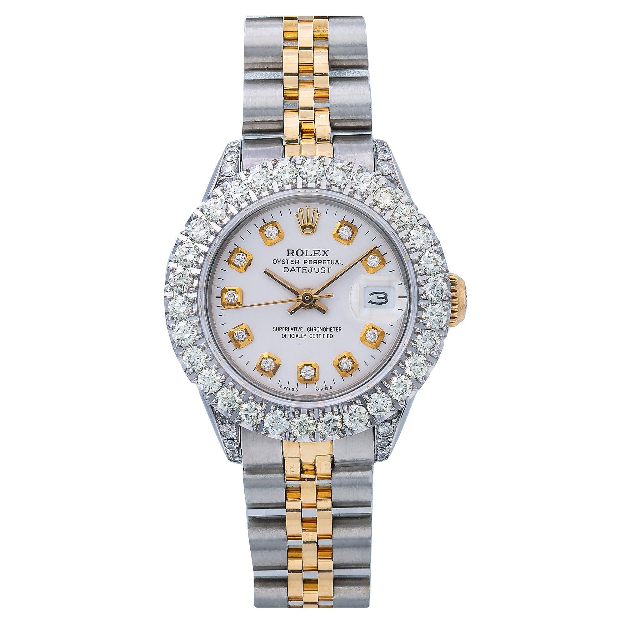 Rolex Lady-Datejust 6917 26MM White Diamond Dial With 1.80 CT Diamonds