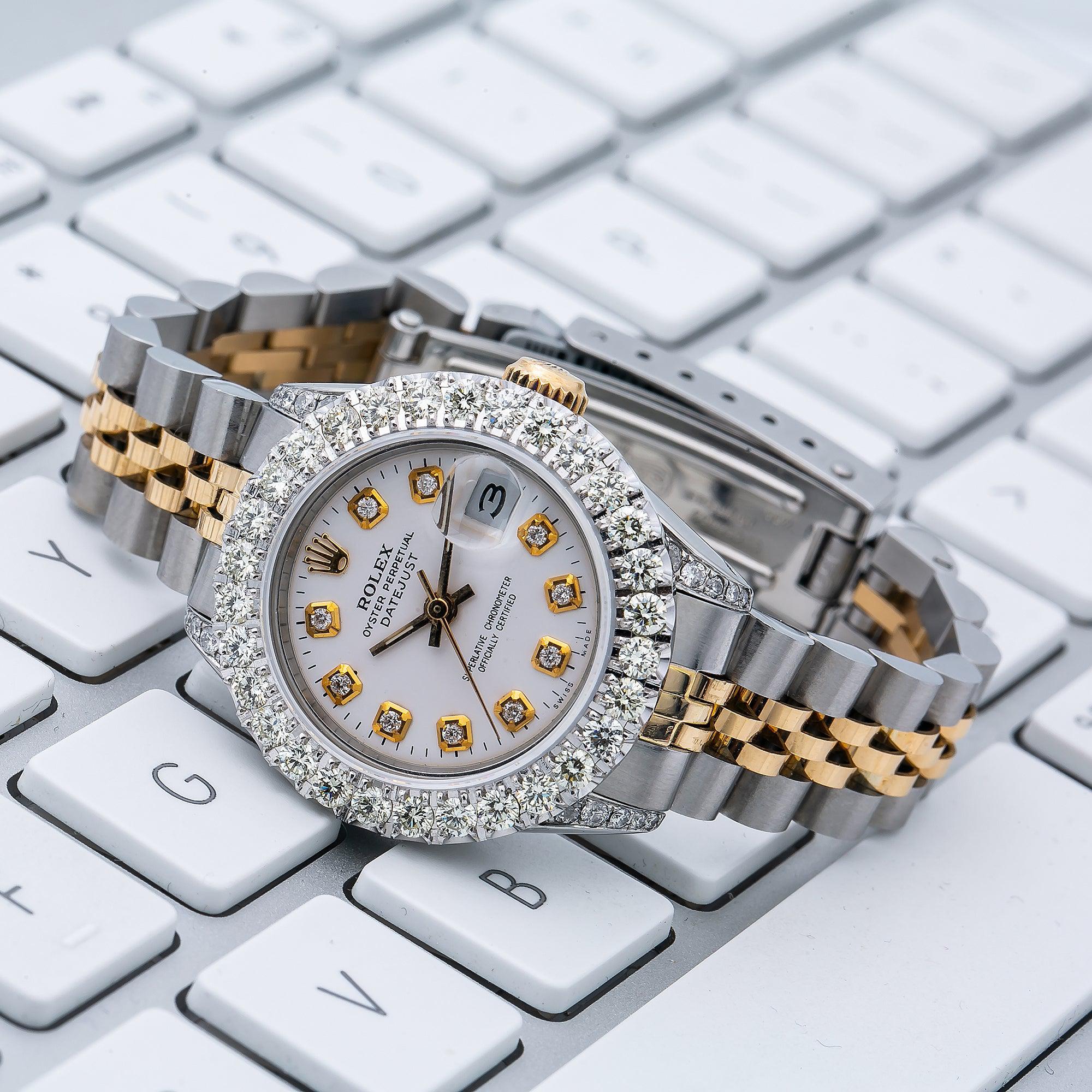 Rolex Lady-Datejust 6917 26MM White Diamond Dial With 1.80 CT Diamonds