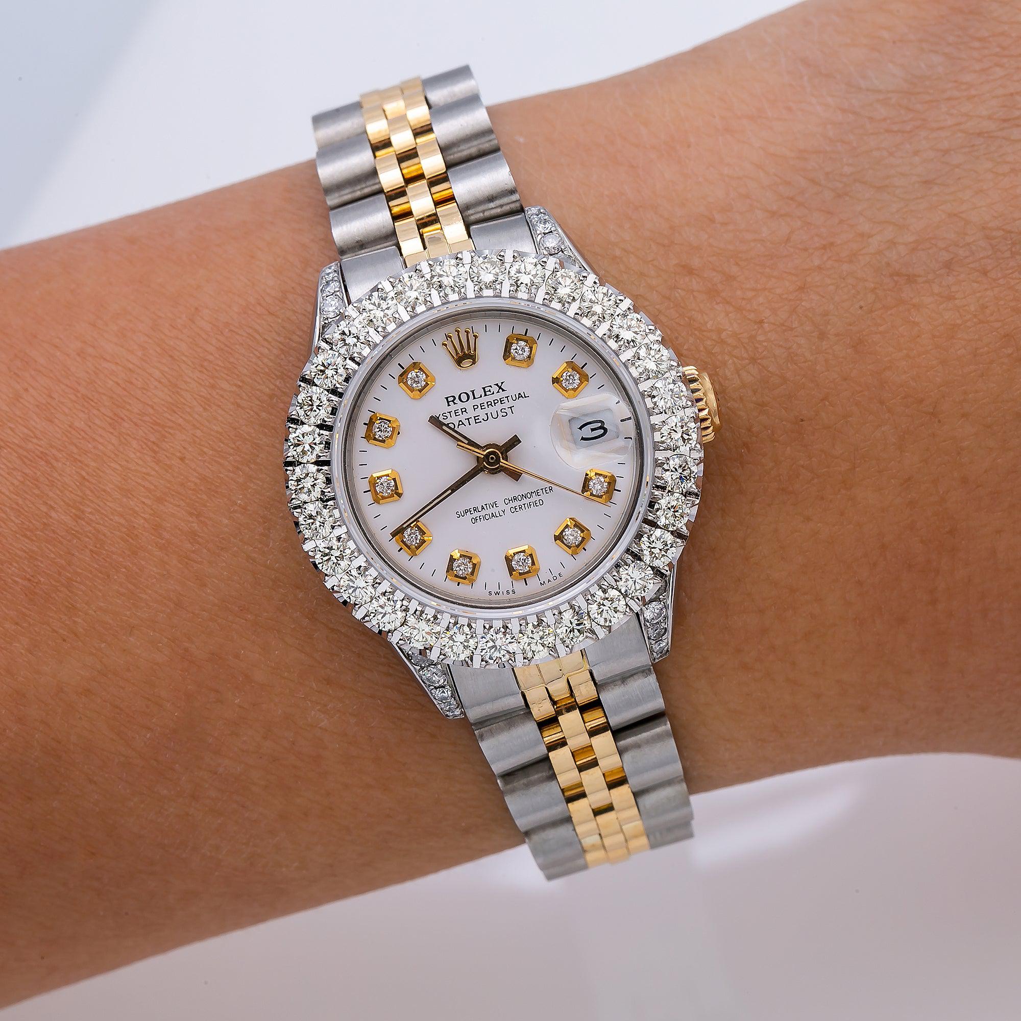 Rolex Lady-Datejust 6917 26MM White Diamond Dial With 1.80 CT Diamonds