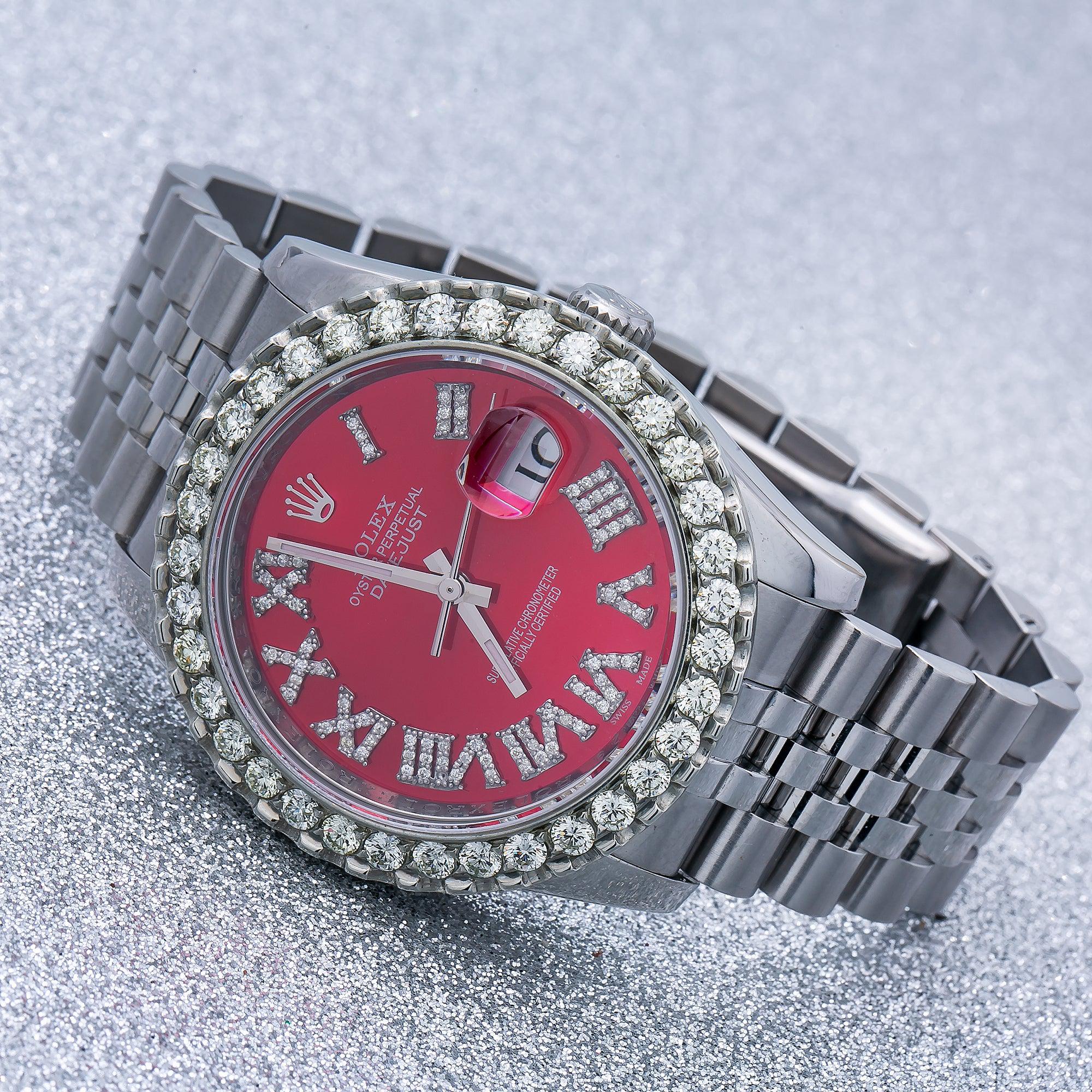 Rolex Datejust 116200 36MM Red Diamond Dial With Stainless Steel Jubilee Bracelet