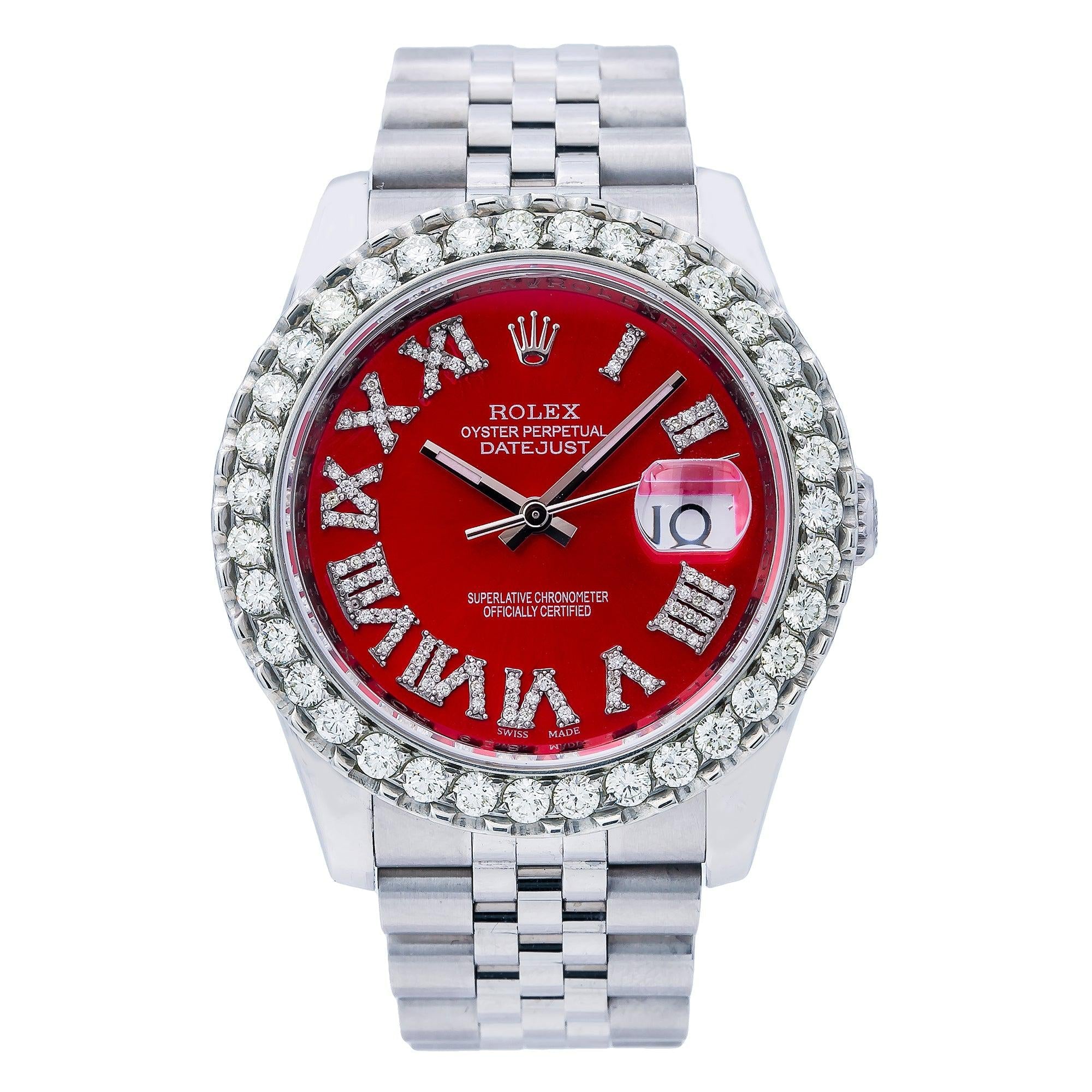 Rolex Datejust 116200 36MM Red Diamond Dial With Stainless Steel Jubilee Bracelet