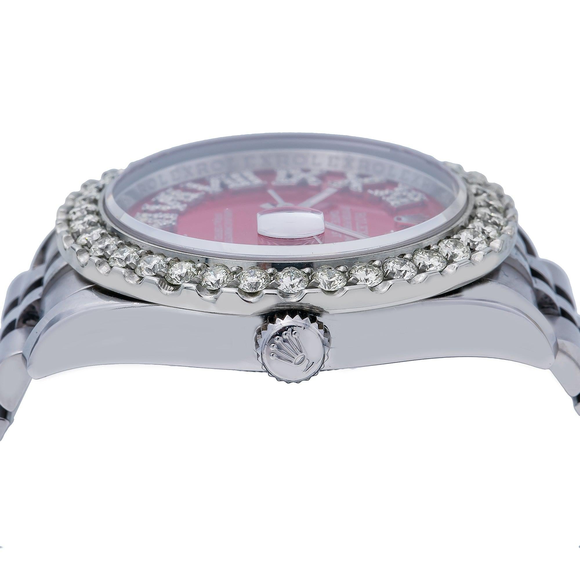 Rolex Datejust 116200 36MM Red Diamond Dial With Stainless Steel Jubilee Bracelet