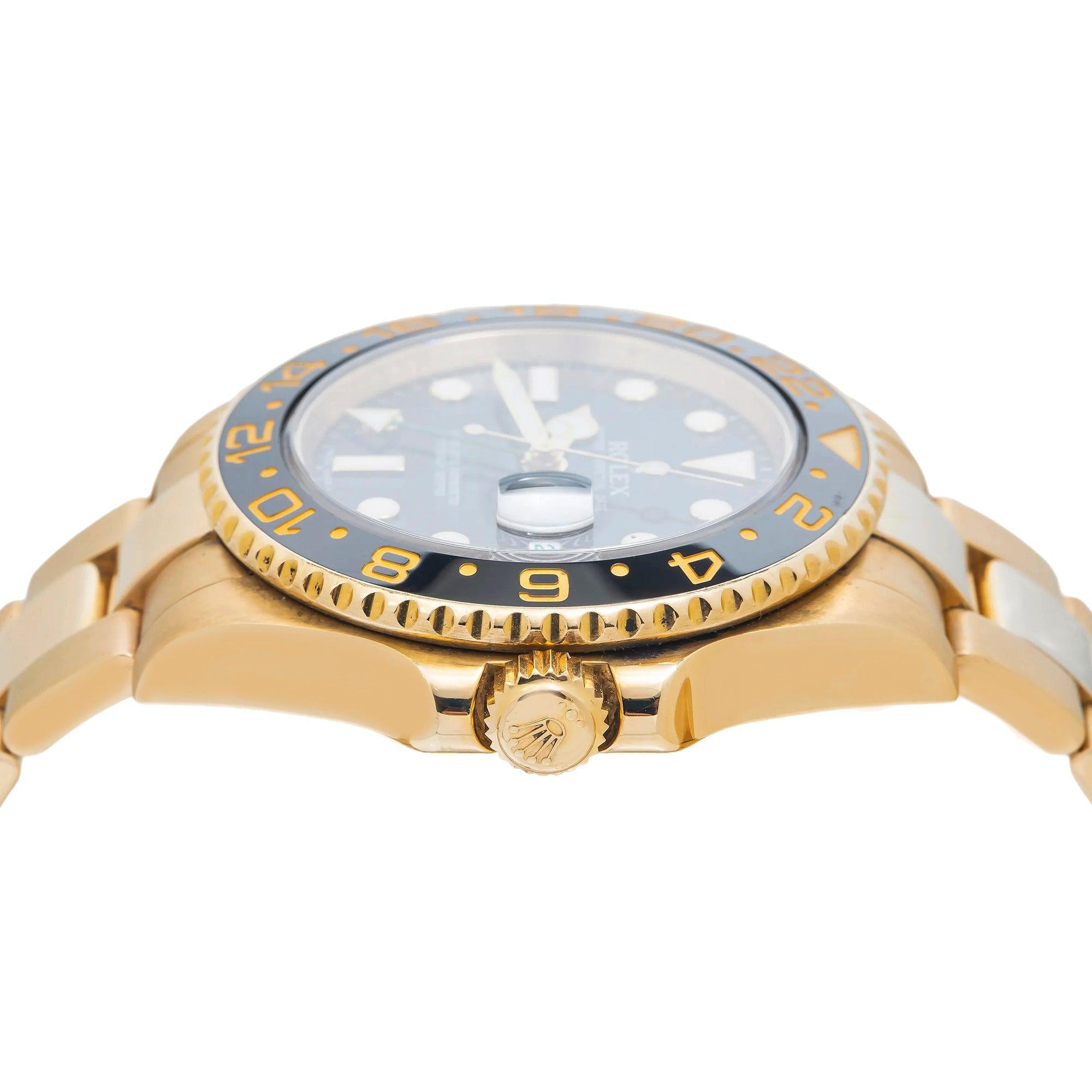 Rolex GMT Master II 116718 40MM Black Dial With Yellow Gold Oyster Bracelet