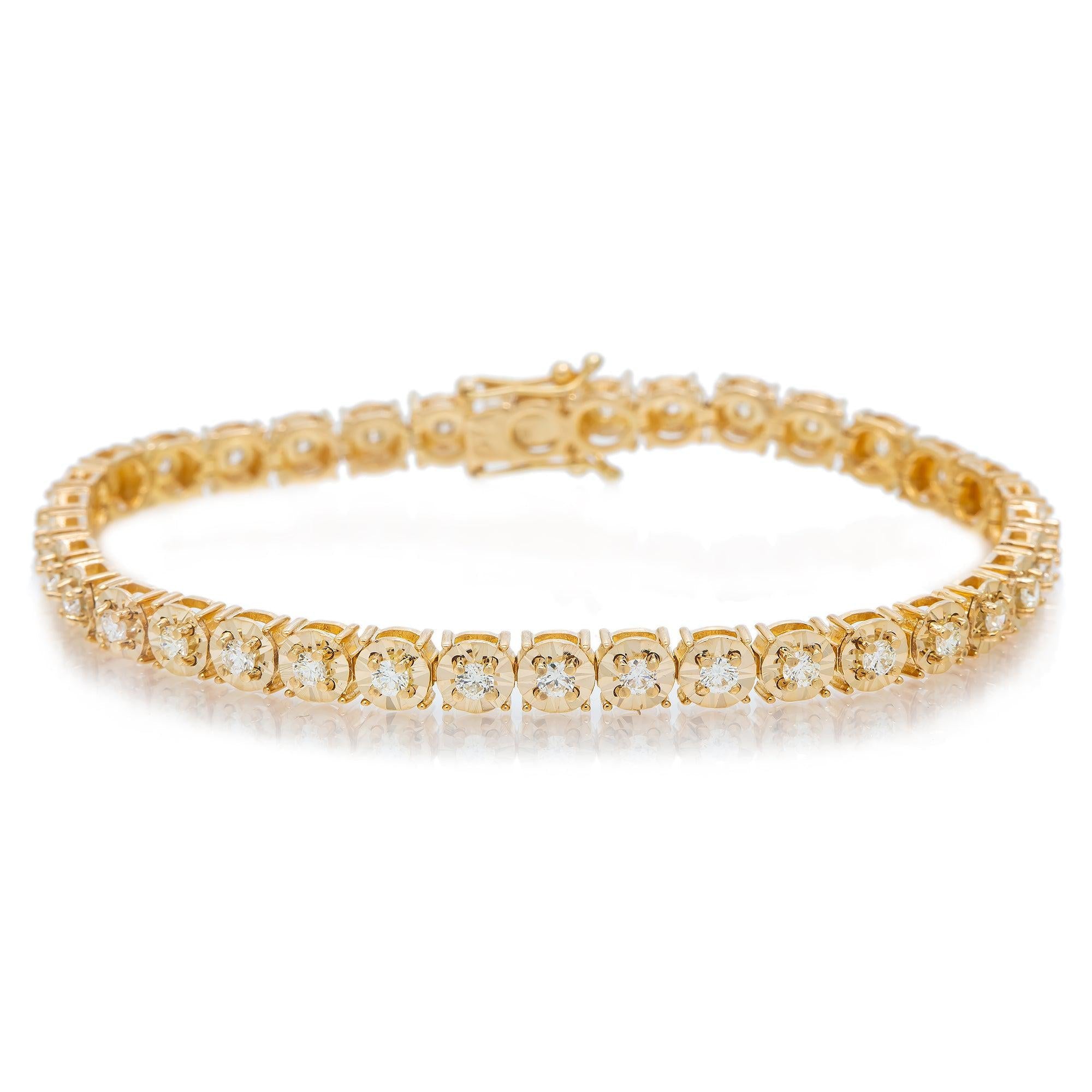 14K GOLD TENNIS BRACELET 2.03 CT DIAMONDS