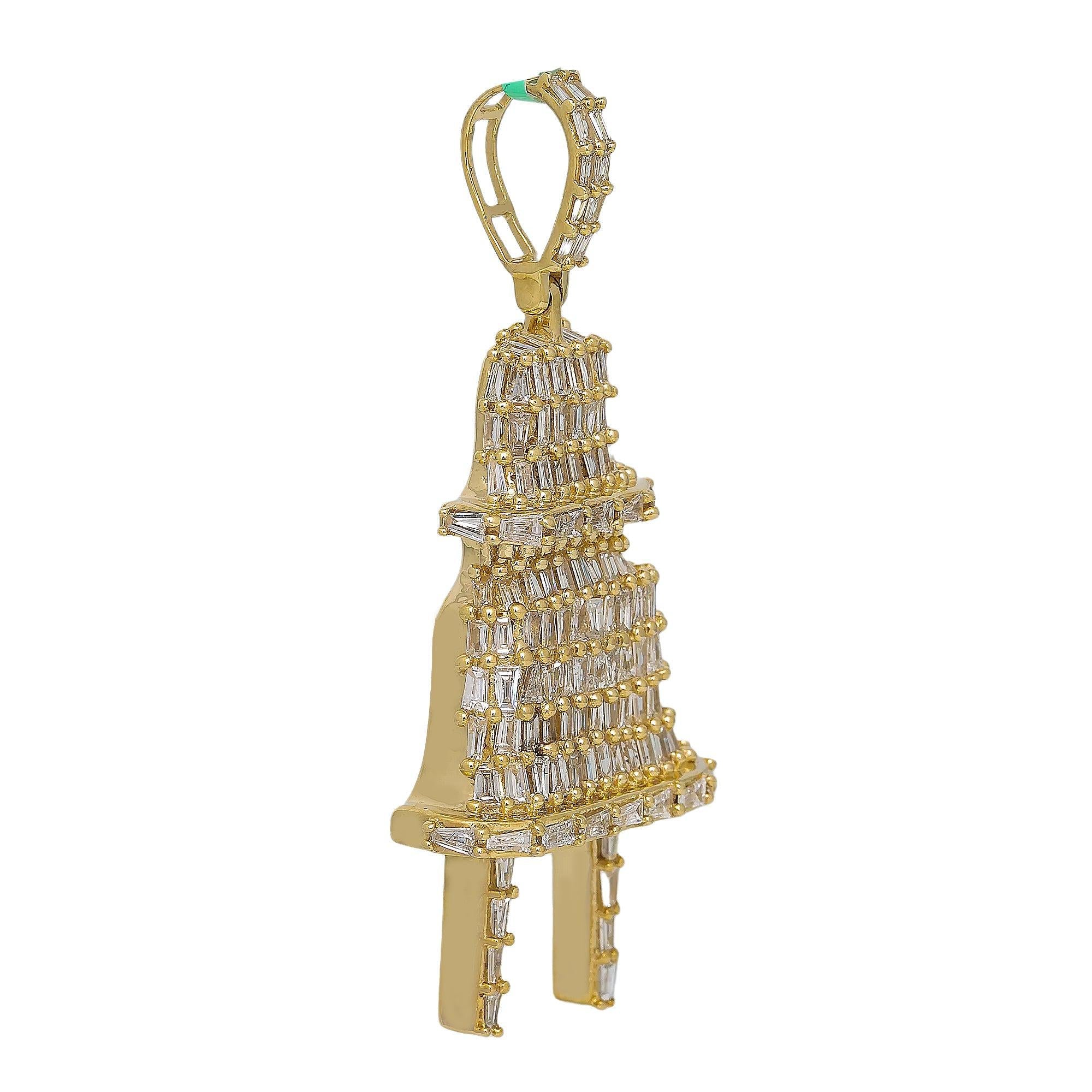 10K YELLOW GOLD PLUG PENDANT WITH 2.5 CT DIAMONDS
