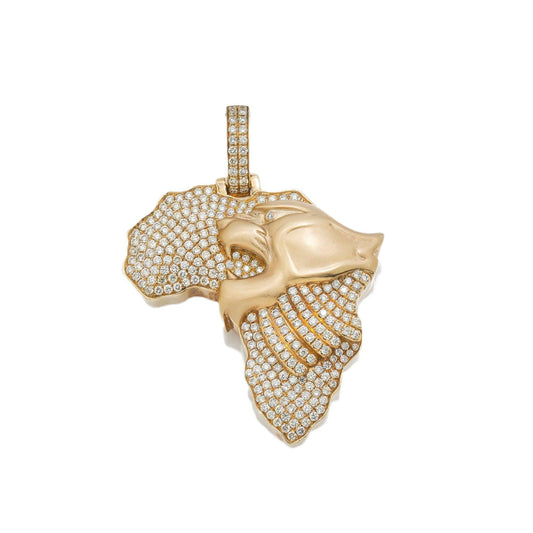 14K GOLD DIAMOND COUGAR PENDANT 2.15 CT