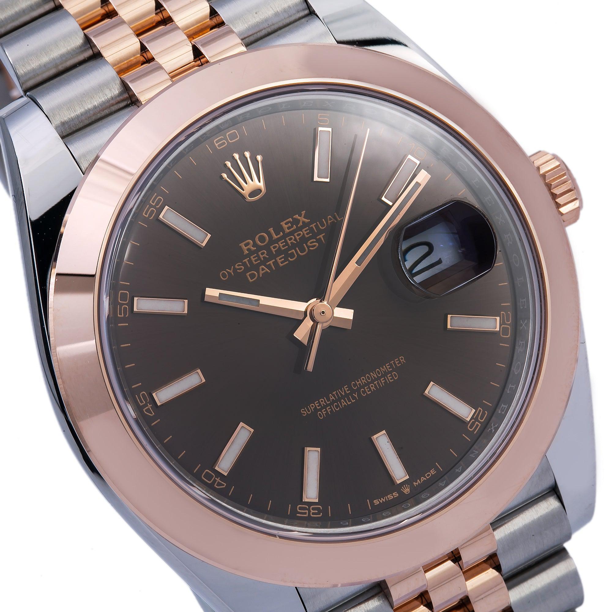 Rolex Datejust Diamond Watch, 126301 41mm, Brown Custom Diamond Dial With Two Tone Jubilee Bracelet