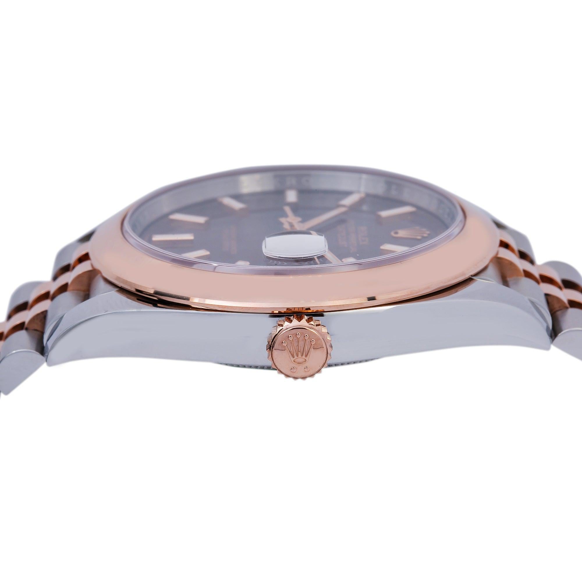 Rolex Datejust Diamond Watch, 126301 41mm, Brown Custom Diamond Dial With Two Tone Jubilee Bracelet