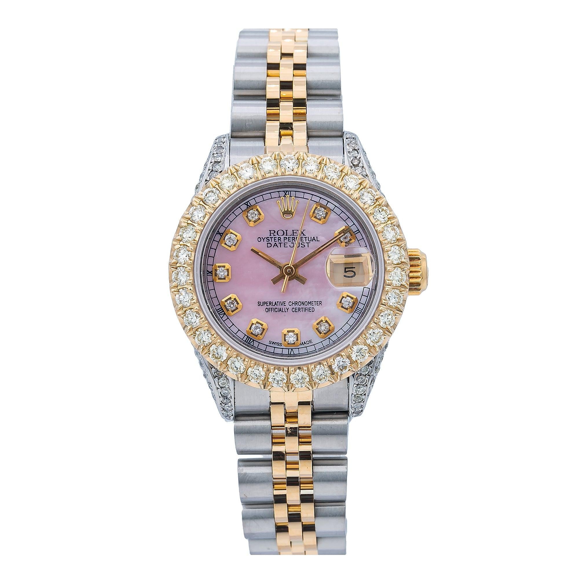 Rolex Lady-Datejust 69173 26MM Pink Diamond Dial With 2.75 CT Diamonds