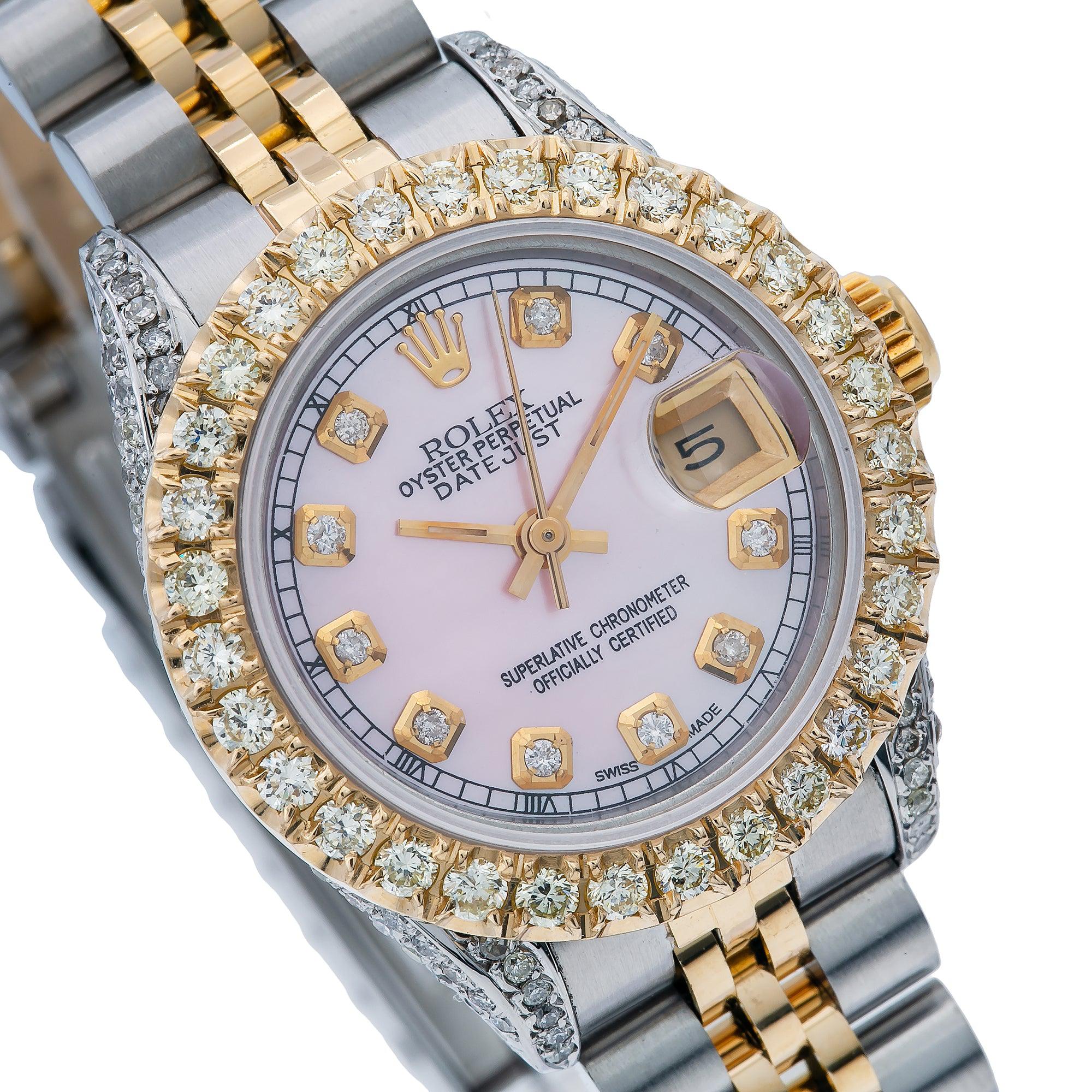 Rolex Lady-Datejust 69173 26MM Pink Diamond Dial With 2.75 CT Diamonds