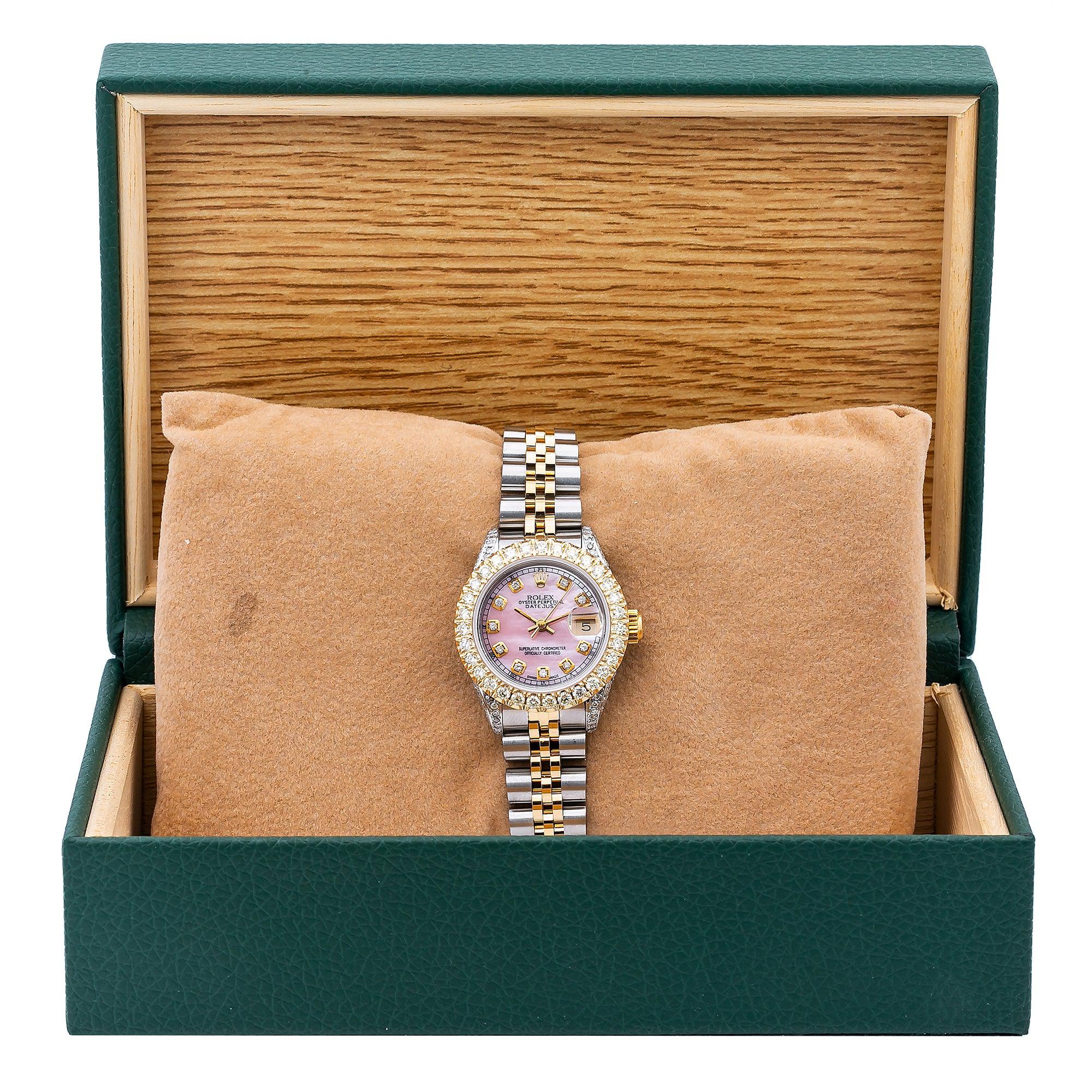 Rolex Lady-Datejust 69173 26MM Pink Diamond Dial With 2.75 CT Diamonds