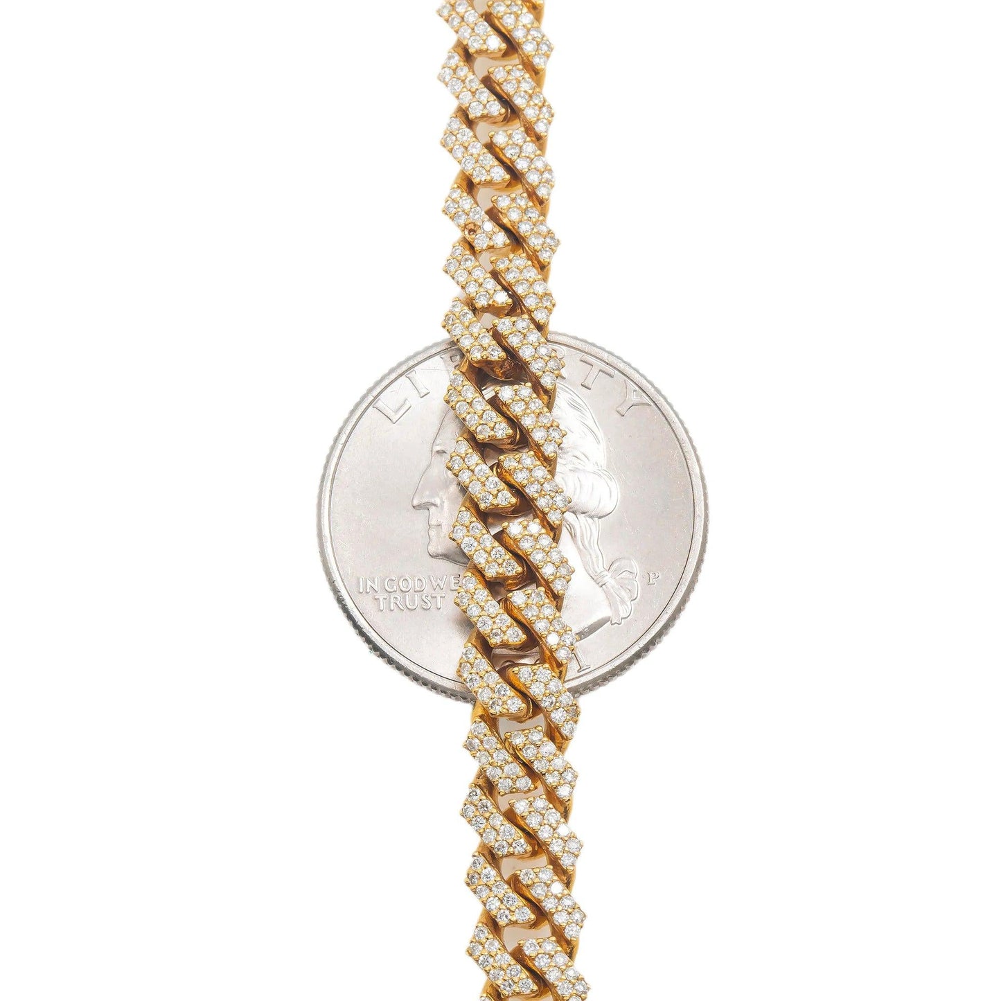 14K GOLD DIAMOND 20"/7MM CUBAN LINK CHAIN 7.56 CT