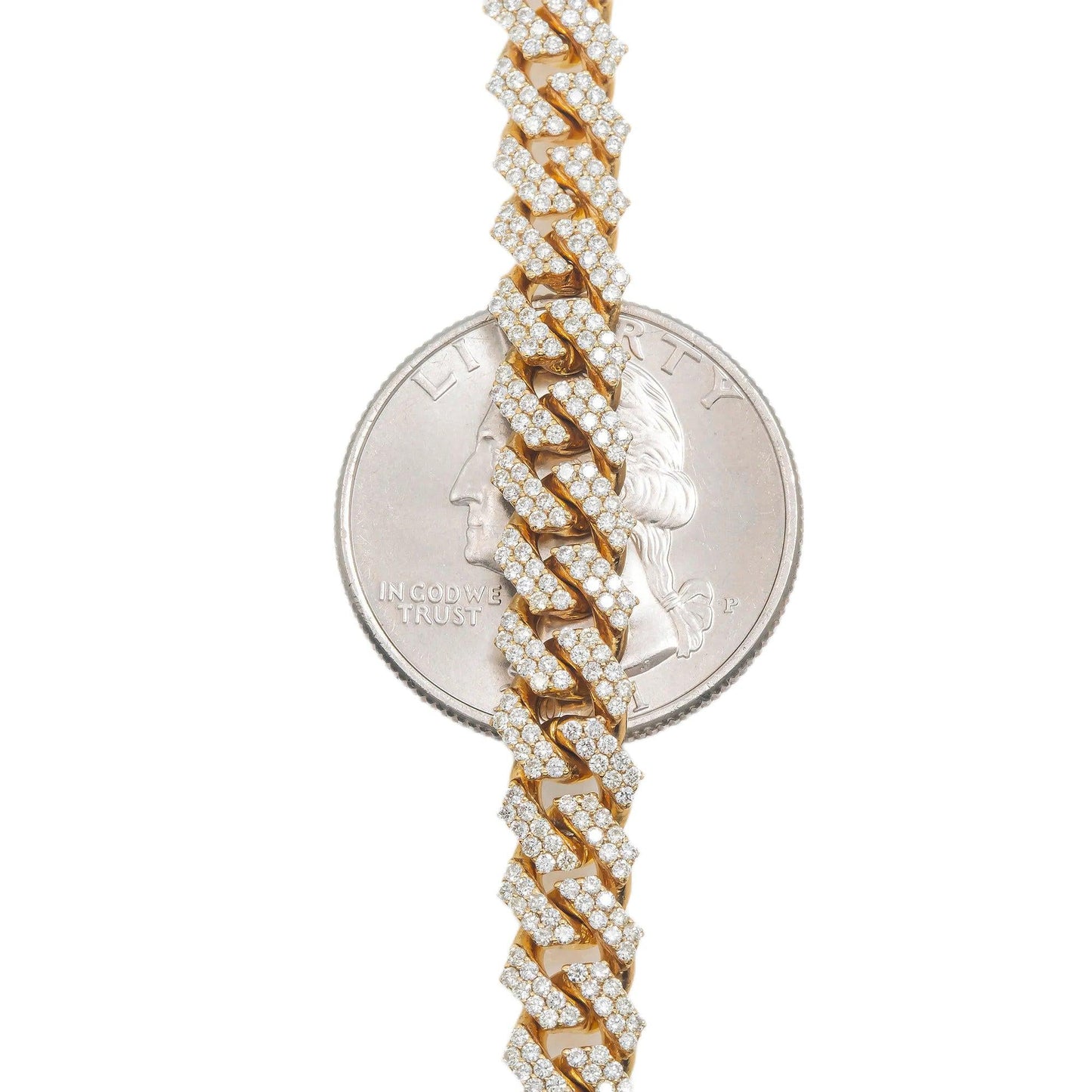 14K GOLD DIAMOND 18"/7MM CUBAN LINK CHAIN 9.85 CT