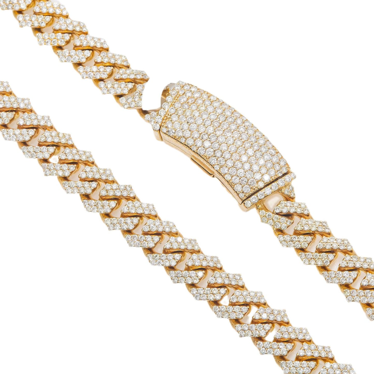 14K GOLD DIAMOND 18"/7MM CUBAN LINK CHAIN 9.85 CT