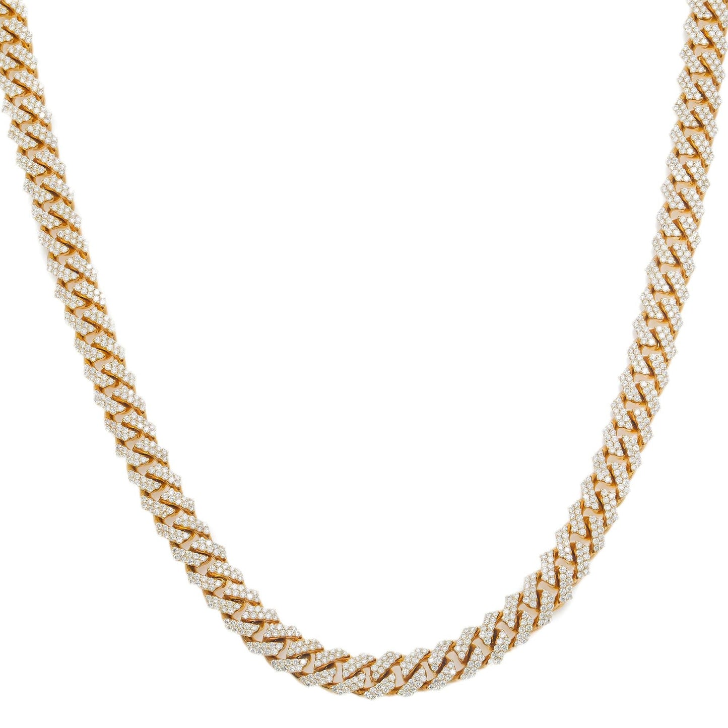 14K GOLD DIAMOND 18"/7MM CUBAN LINK CHAIN 9.85 CT