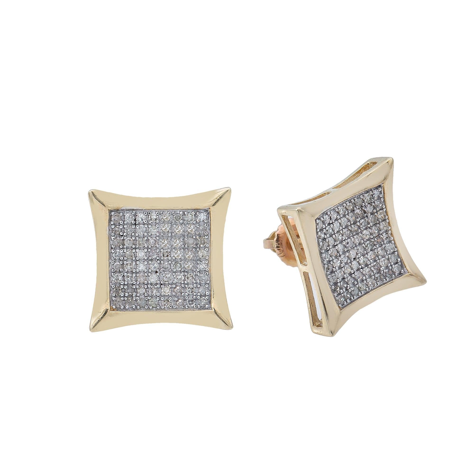 10K Yellow Gold Diamond Earrings 0.50 CT