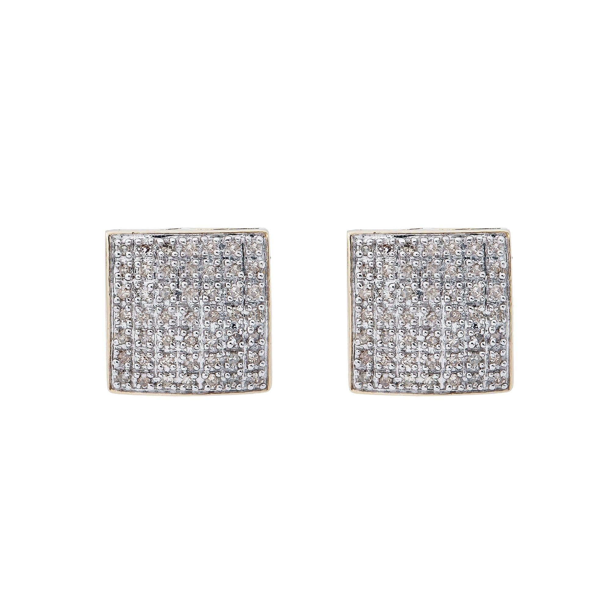 10K Yellow Gold Unisex Earrings with 0.40 CT Diamond