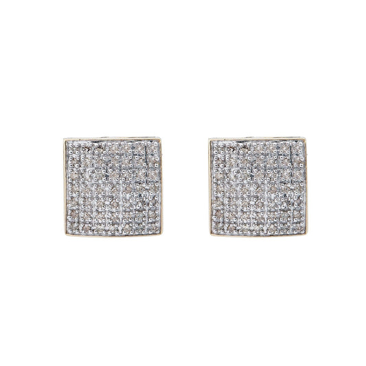 10K Yellow Gold Unisex Earrings with 0.40 CT Diamond