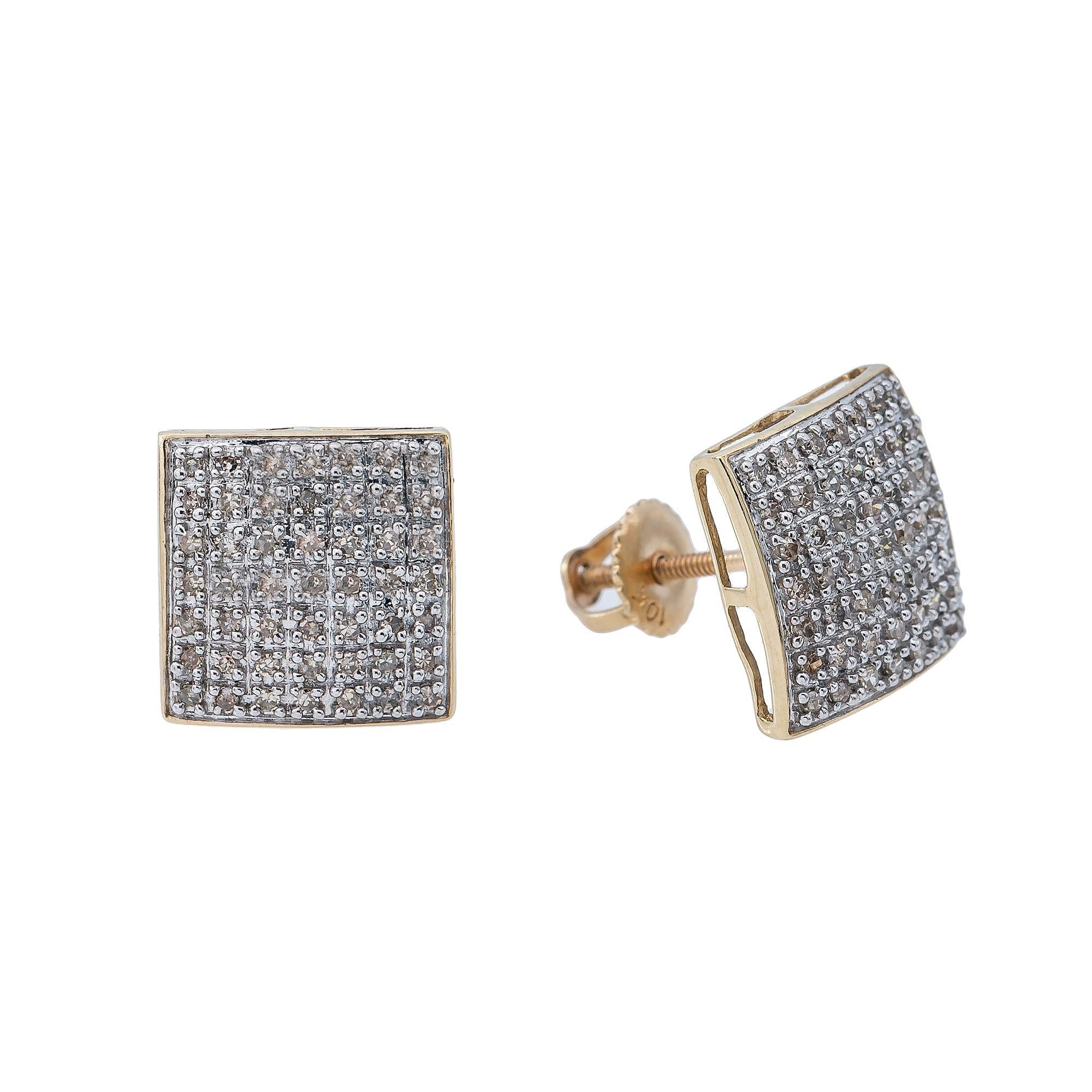 10K Yellow Gold Unisex Earrings with 0.40 CT Diamond