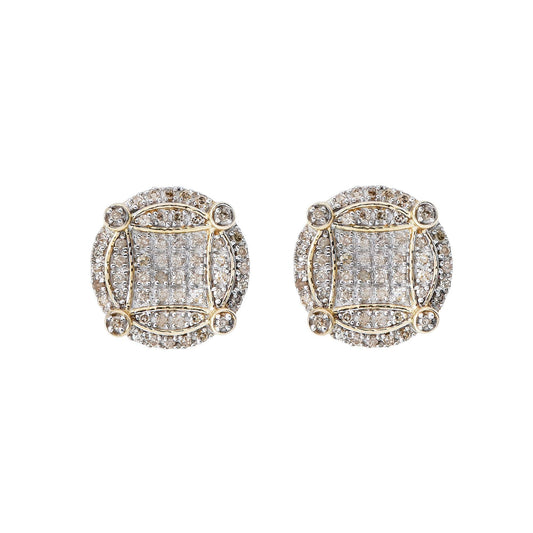 14K Yellow Gold Diamond Earrings 0.42 CT