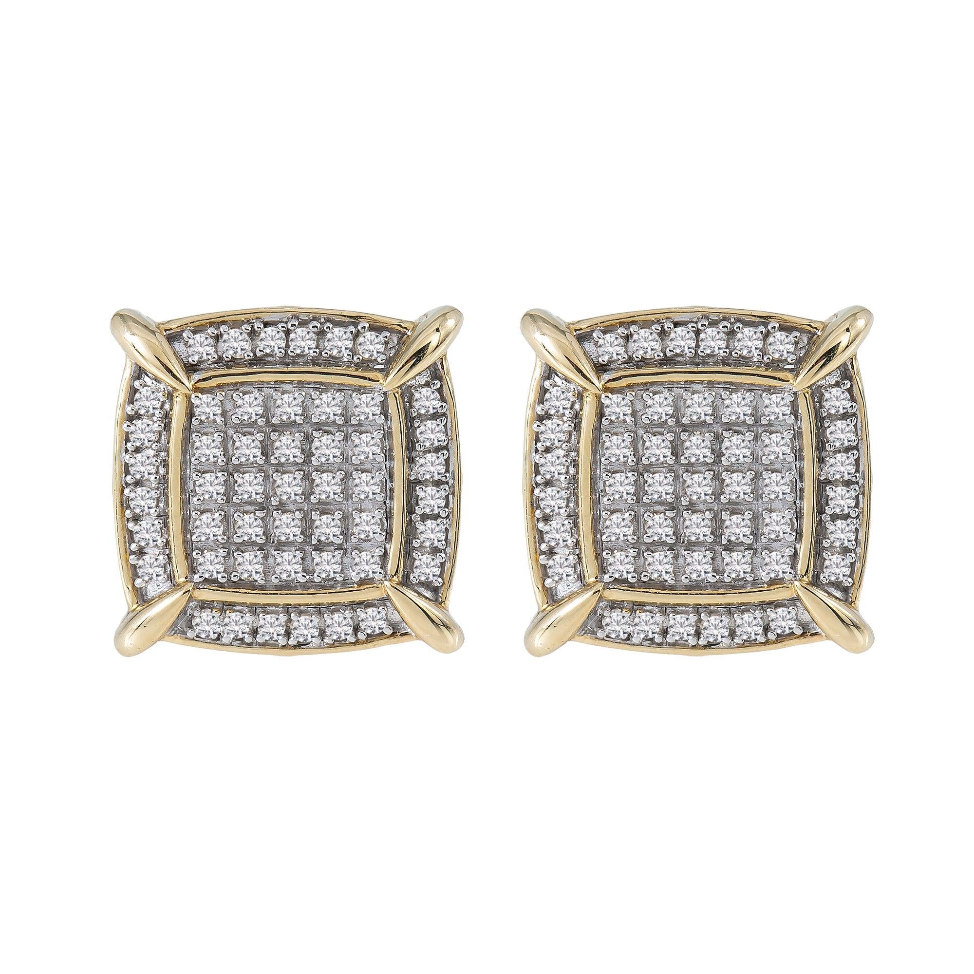 10K Yellow Gold Unisex Earrings with 0.61 CT Diamond