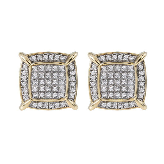 10K Yellow Gold Unisex Earrings with 0.61 CT Diamond