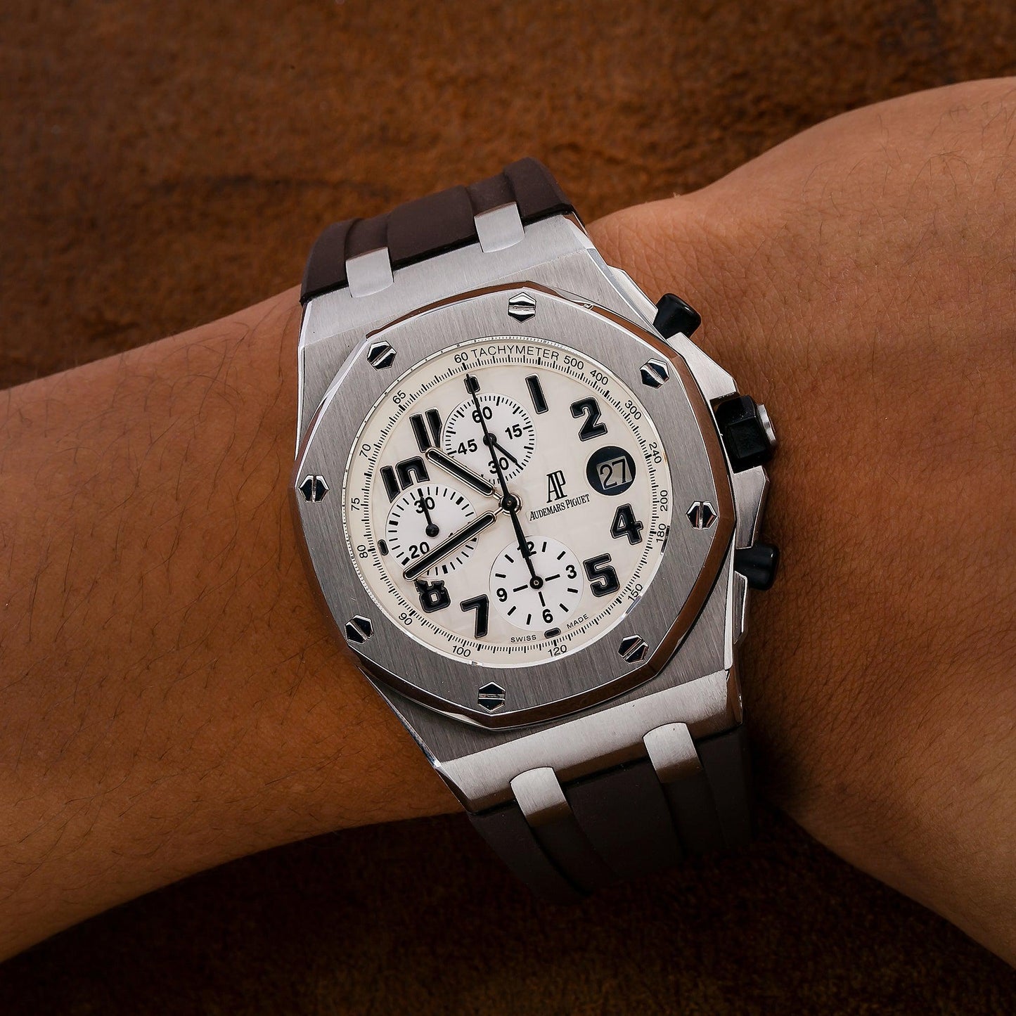 Audemars Piguet Royal Oak Offshore Chronograph 26170ST 42MM White Dial With Rubber Bracelet