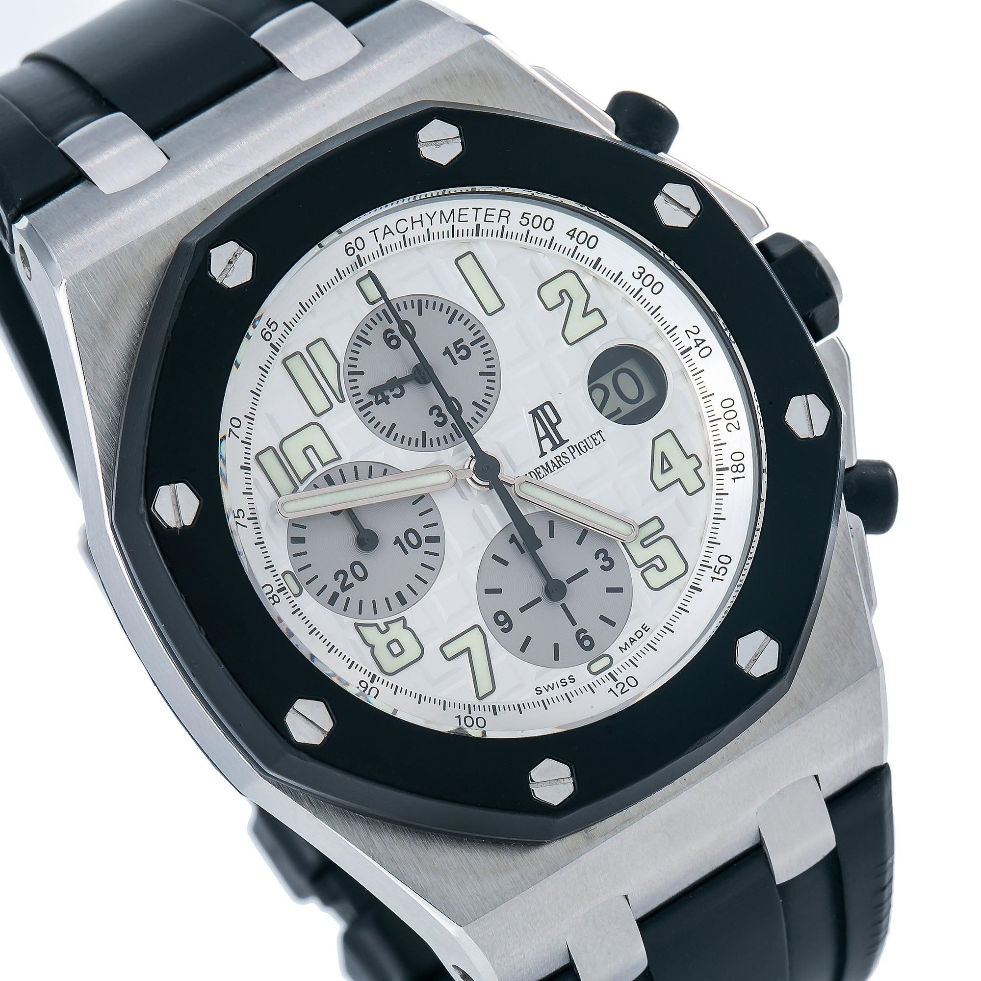 Audemars Piguet Royal Oak Offshore Chronograph 25940SK 42MM White Dial With Rubber Bracelet