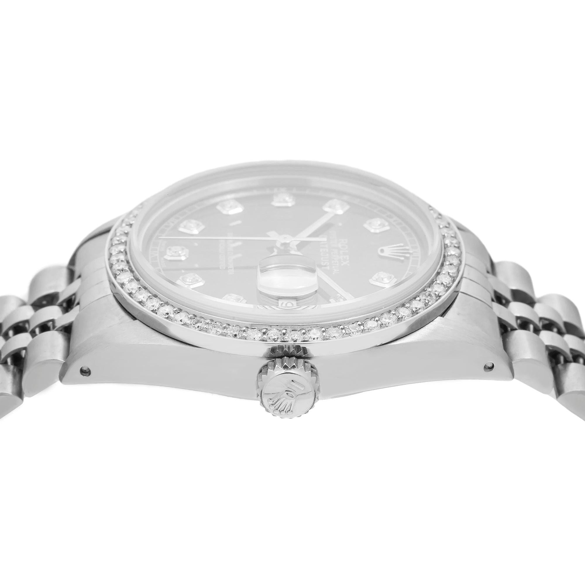 Rolex Datejust 1601 36MM Green Diamond Dial With Stainless Steel Jubilee Bracelet