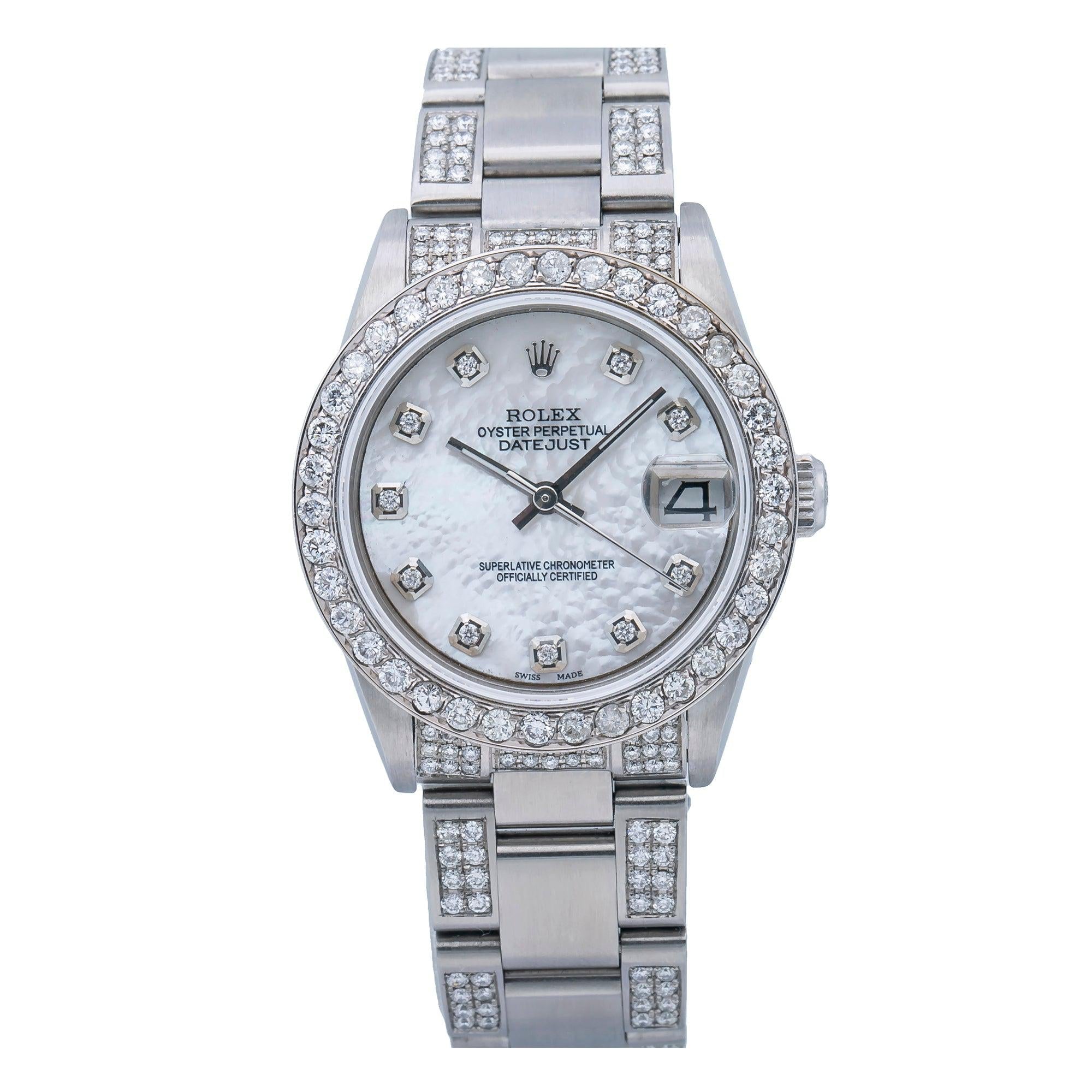 Rolex Lady-Datejust 68240 31MM White Diamond Dial With 4.75 CT Diamonds