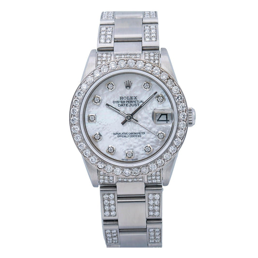 Rolex Lady-Datejust 68240 31MM White Diamond Dial With 4.75 CT Diamonds