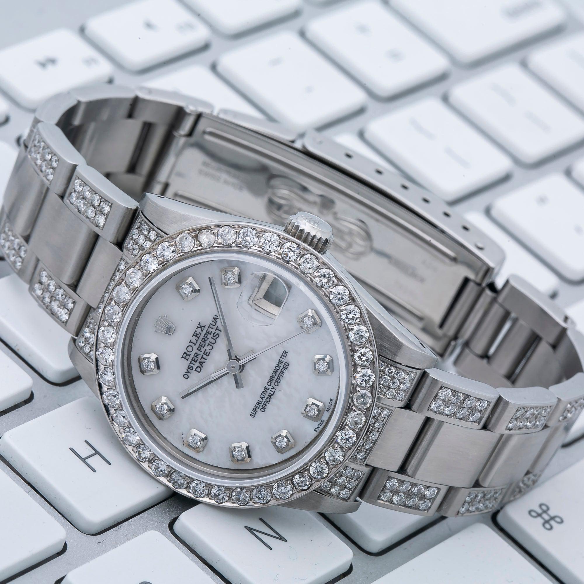 Rolex Lady-Datejust 68240 31MM White Diamond Dial With 4.75 CT Diamonds