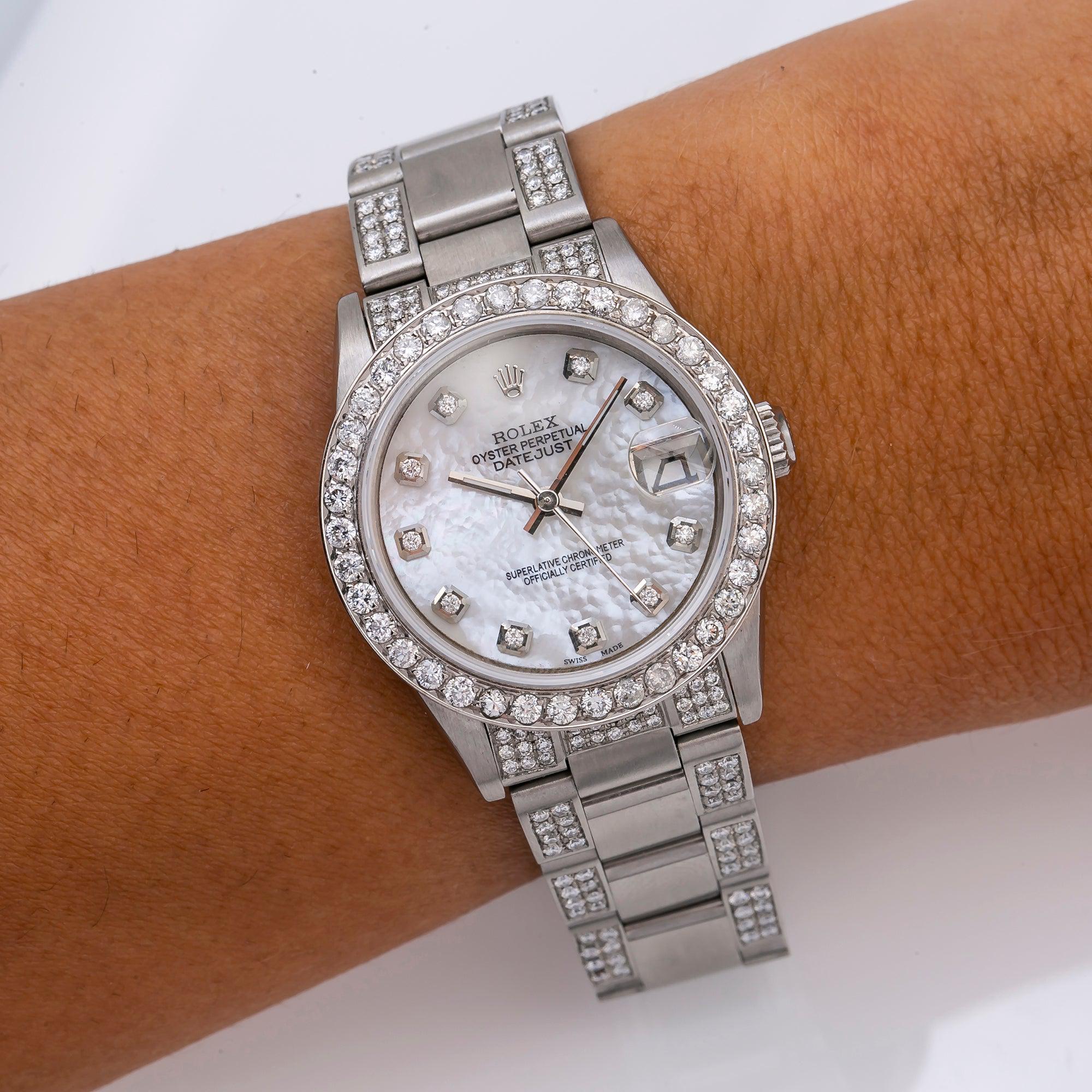 Rolex Lady-Datejust 68240 31MM White Diamond Dial With 4.75 CT Diamonds