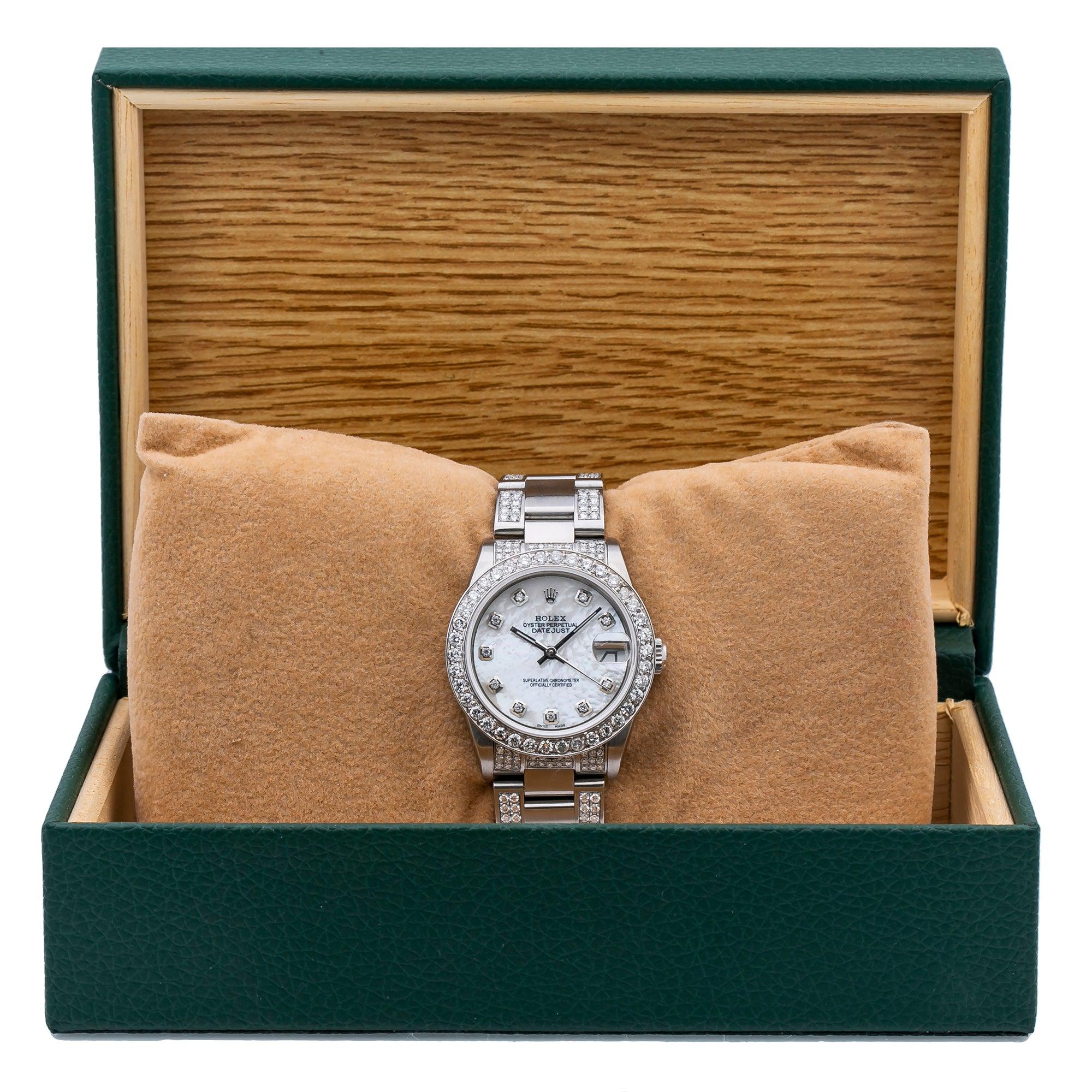 Rolex Lady-Datejust 68240 31MM White Diamond Dial With 4.75 CT Diamonds