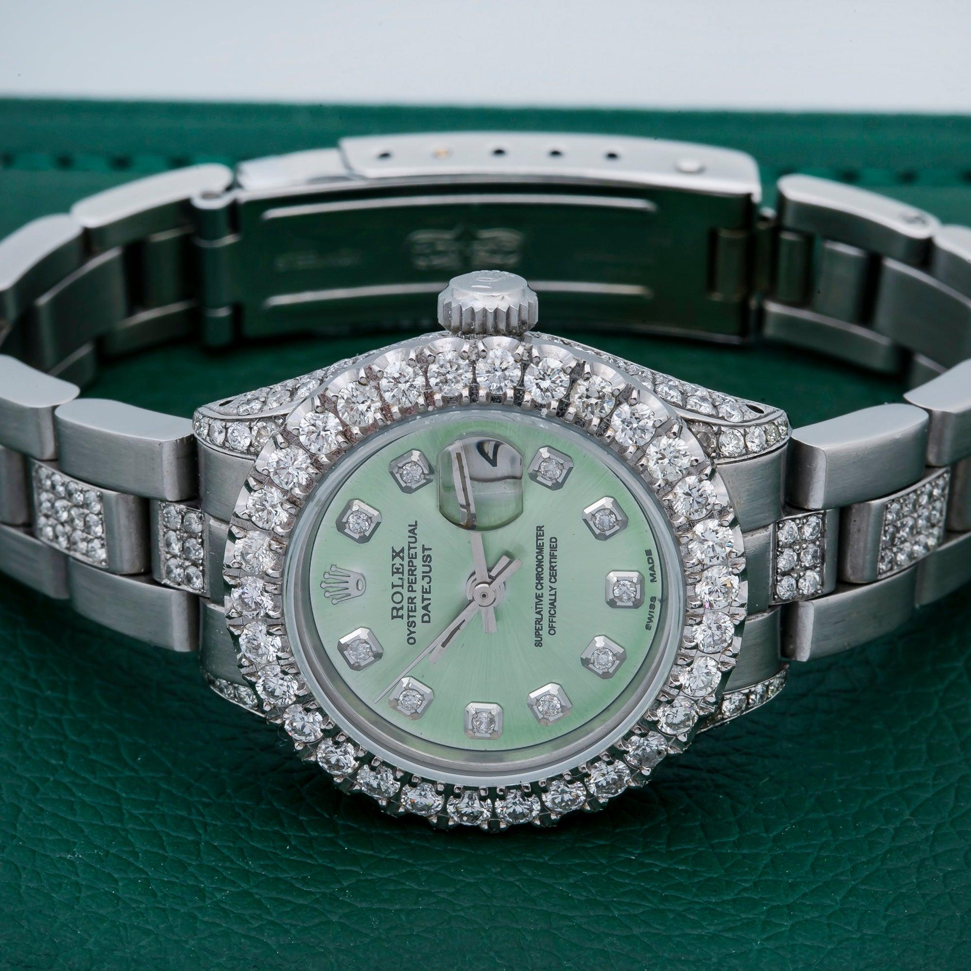 Rolex Lady-Datejust 6917 26MM Green Diamond Dial With Stainless Steel Oyster Bracelet