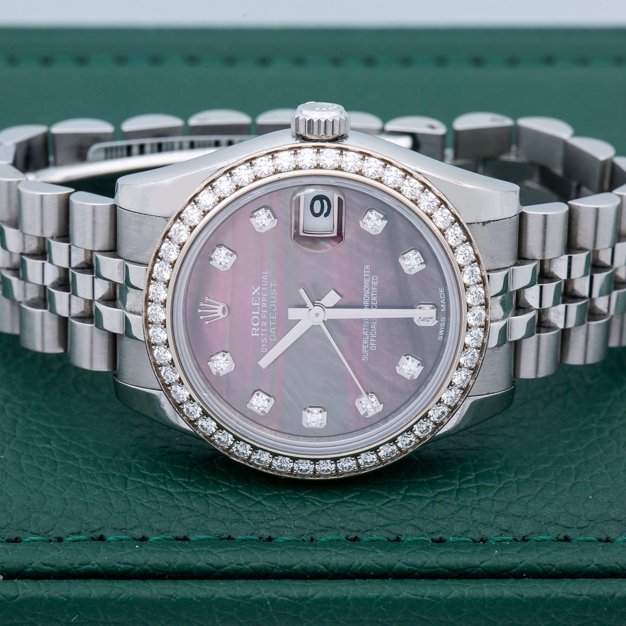 Rolex Lady-Datejust 178384 31MM Brown Diamond Dial With Stainless Steel Jubilee Bracelet