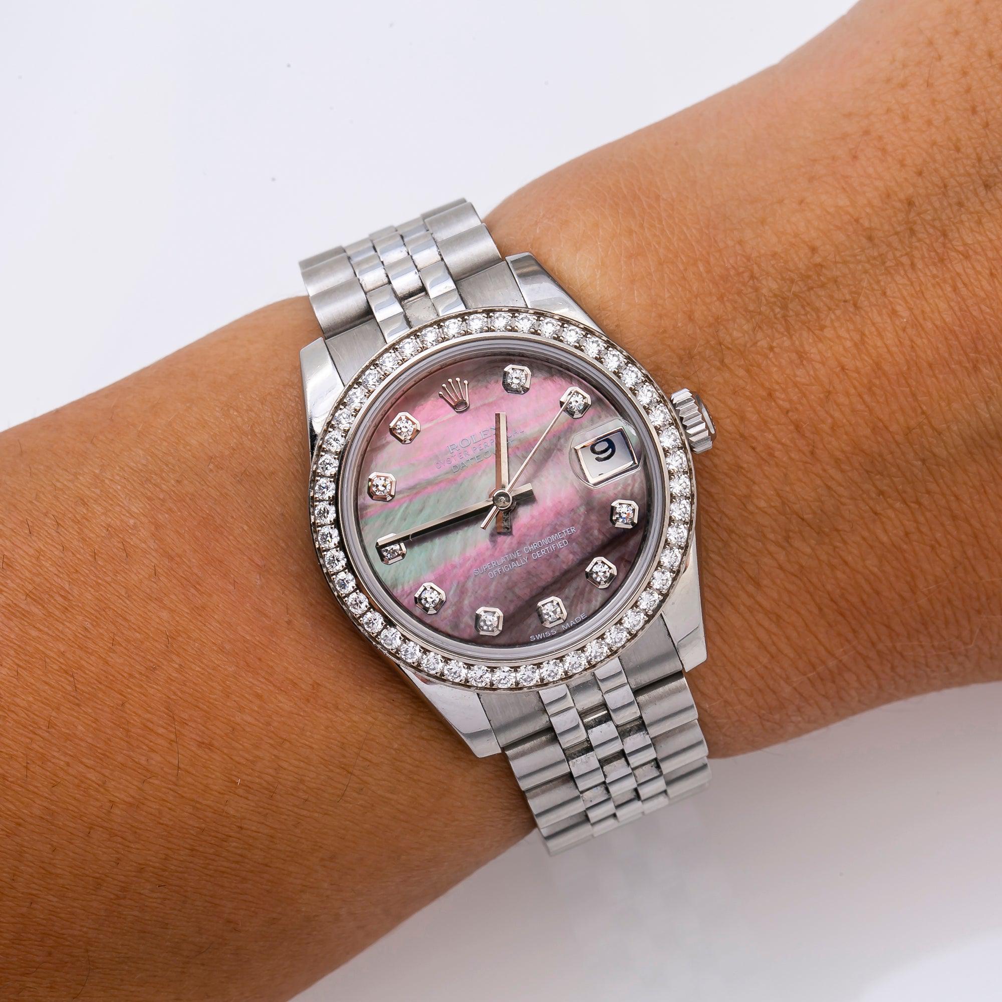 Rolex Lady-Datejust 178384 31MM Brown Diamond Dial With Stainless Steel Jubilee Bracelet