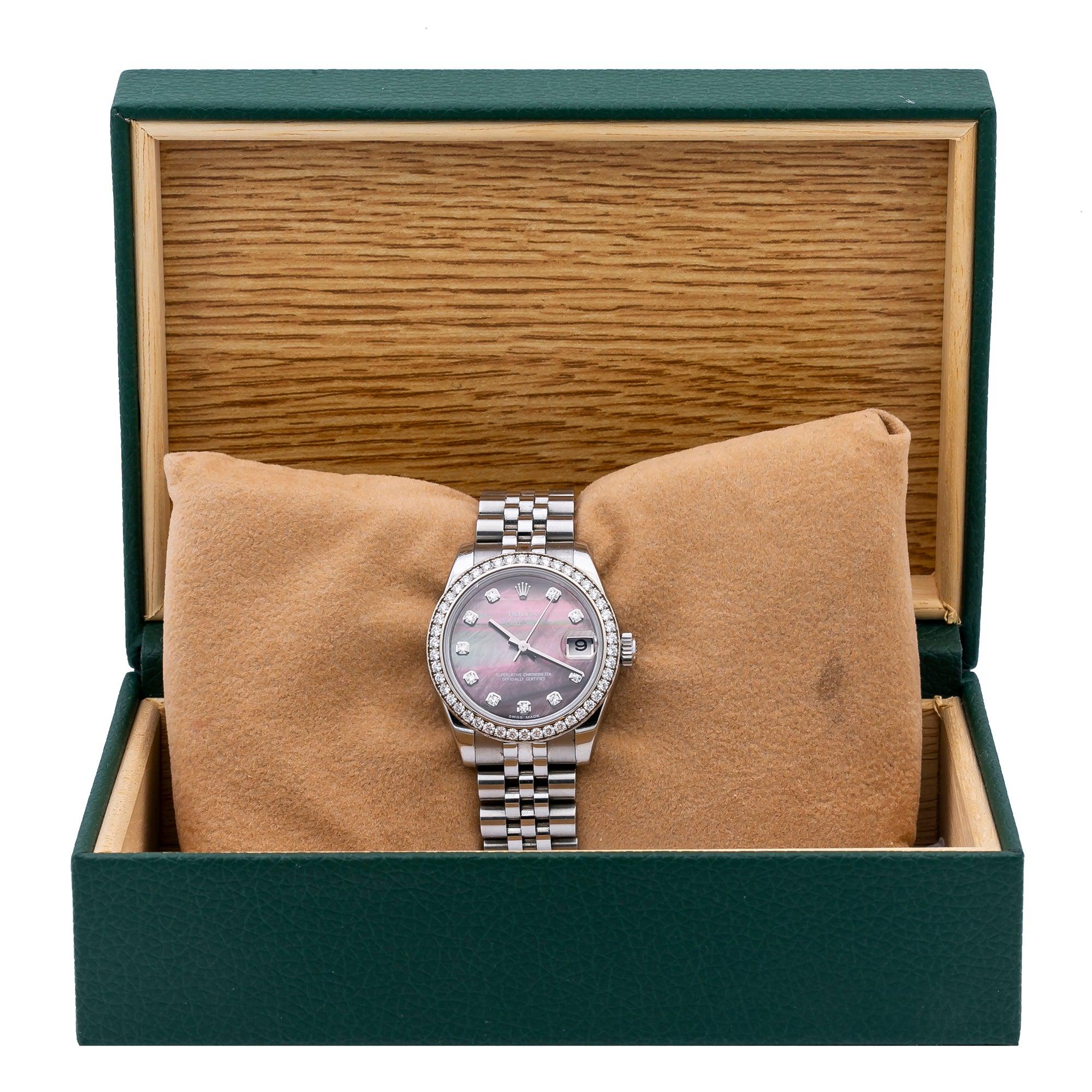 Rolex Lady-Datejust 178384 31MM Brown Diamond Dial With Stainless Steel Jubilee Bracelet