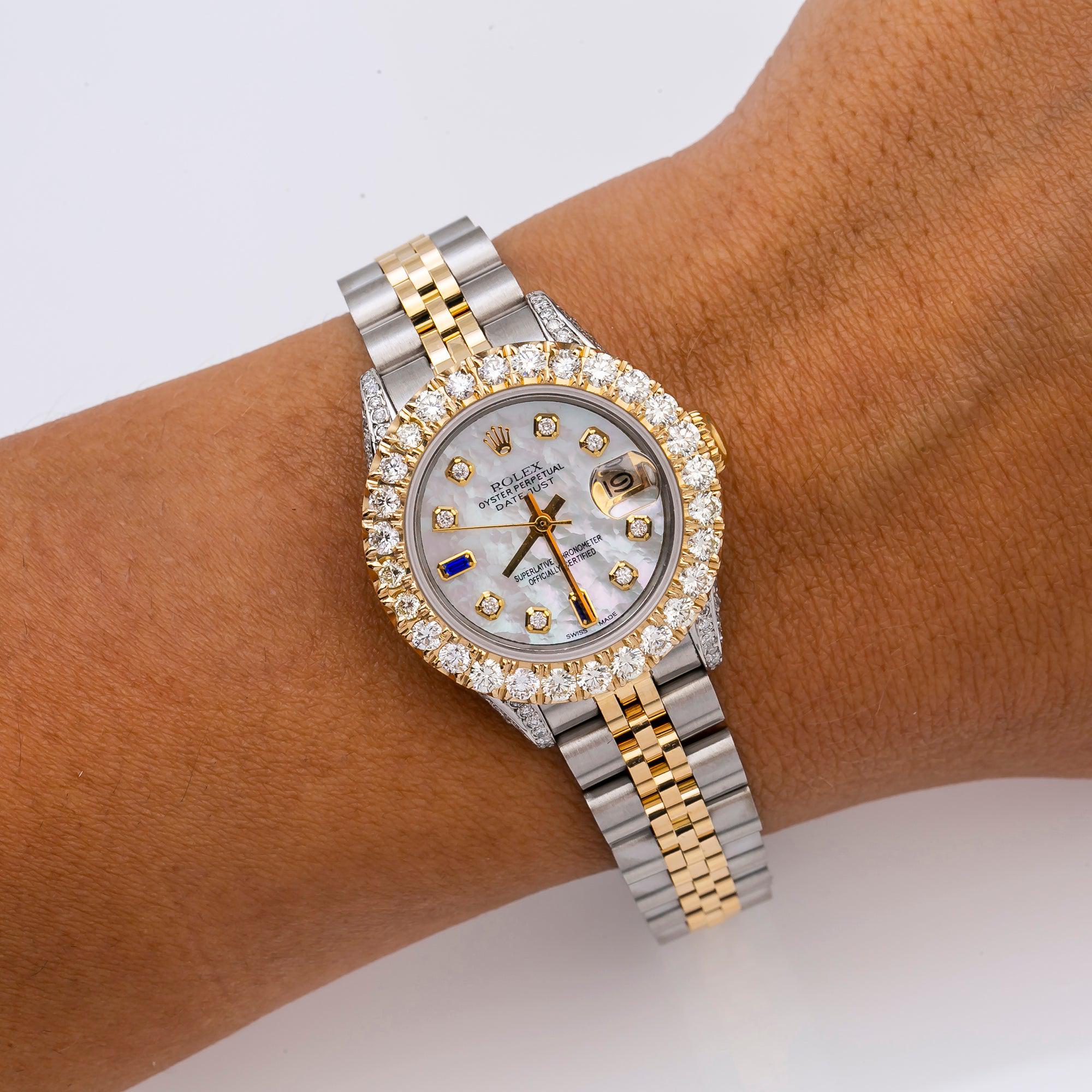 Rolex Lady-Datejust 69173 26MM White Diamond Dial With 2.75 CT Diamonds