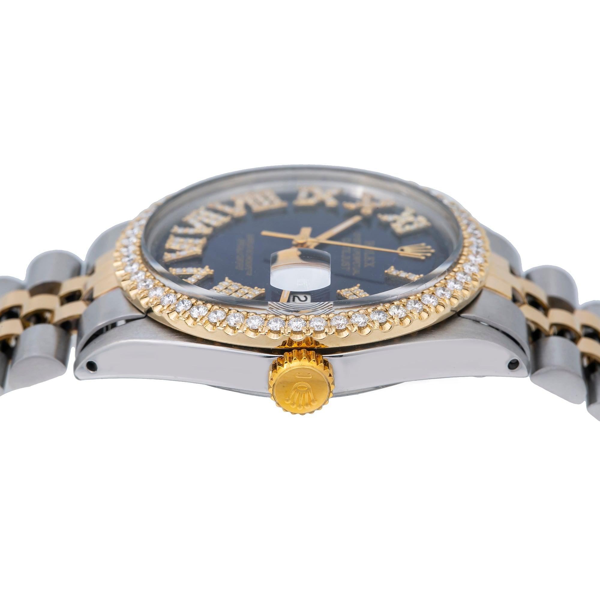 Rolex Datejust 1601 36MM Blue Diamond Dial With Two Tone Bracelet