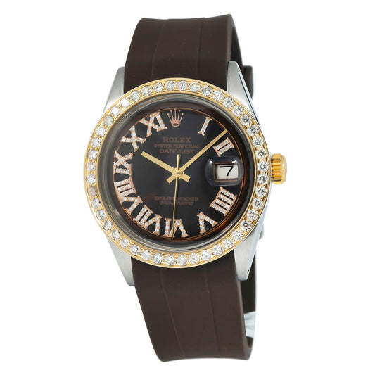 Rolex Datejust 1601 36MM Brown Diamond Dial With Diamond Bezel
